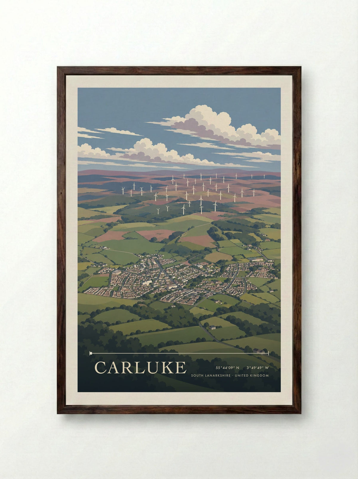 Carluke, South Lanarkshire | Travel Poster - Framed Print Dark Wood