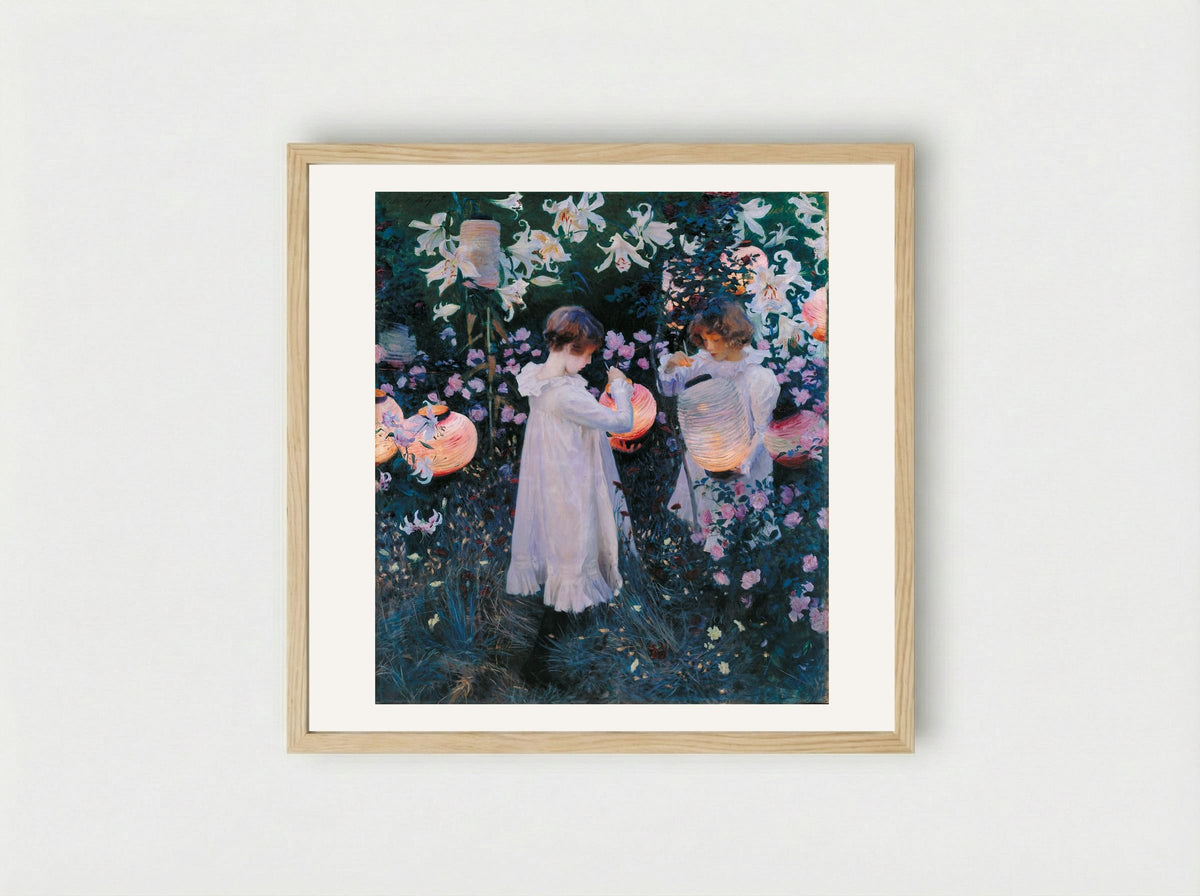 Carnation, Lily, Lily, Rose - John Singer Sargent - Framed Print Wood