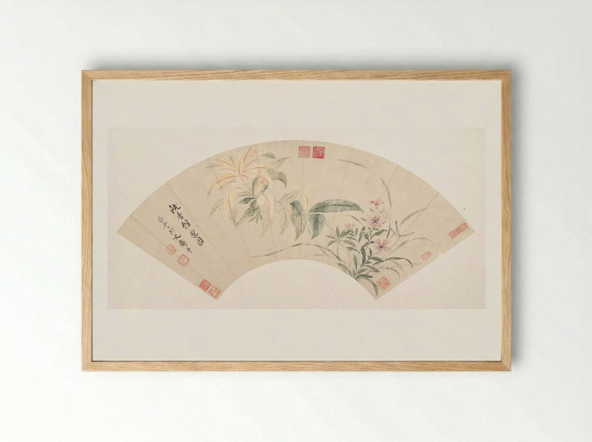 Carnations and Amaranthus - Yun Shouping - Framed Print Wood