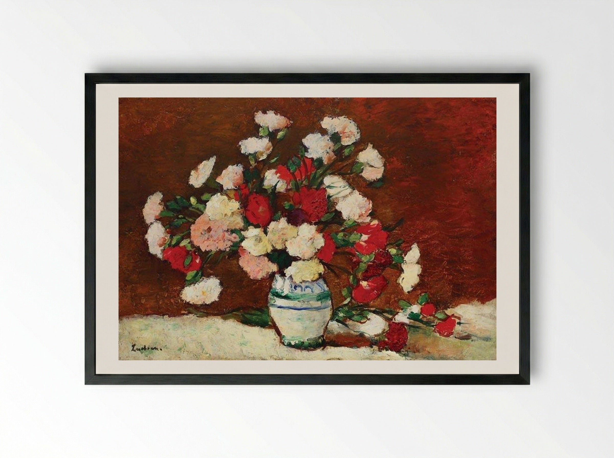Carnations - Stefan Luchian - Framed Print Black