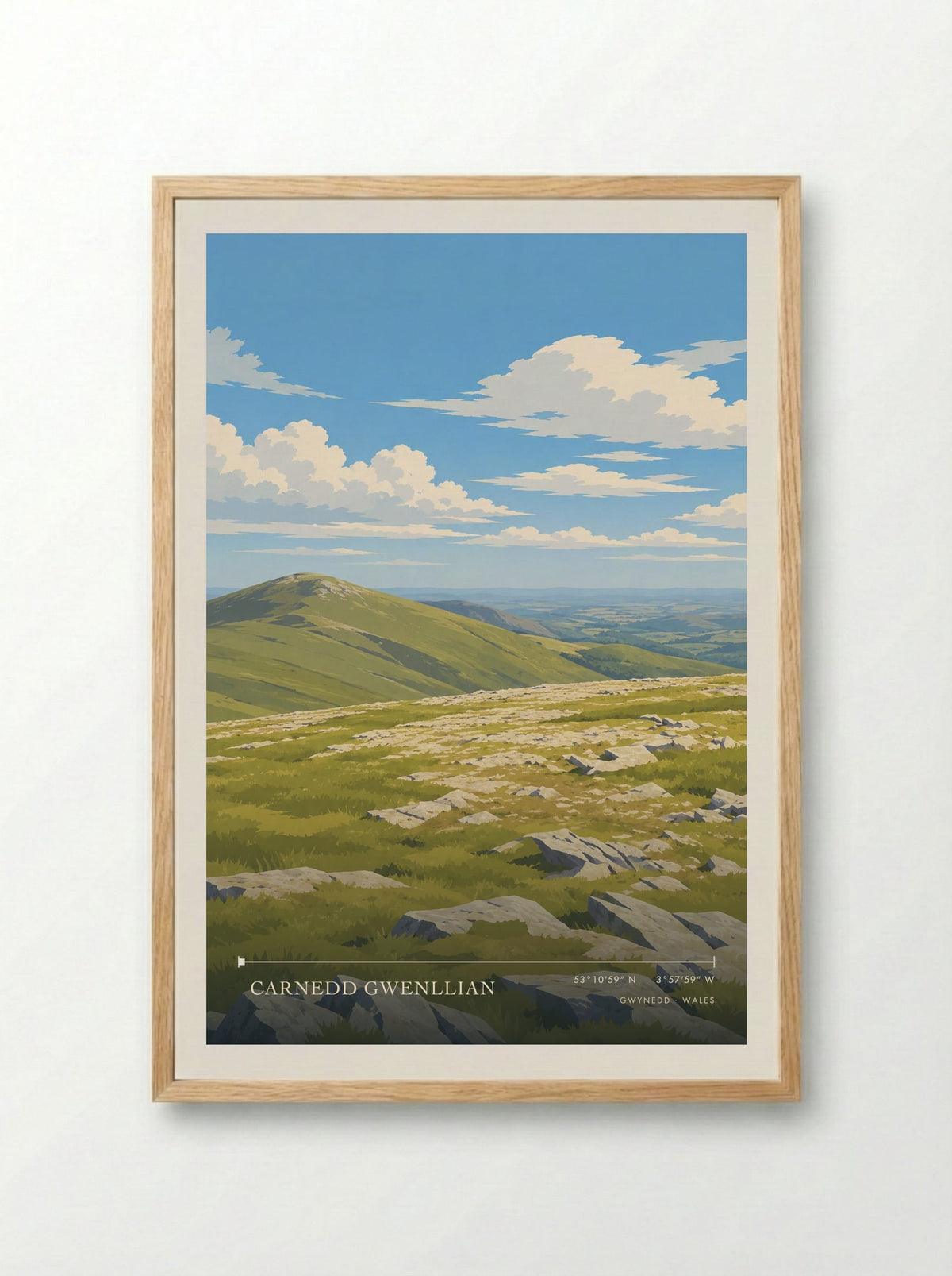 Carnedd Gwenllian, Gwynedd | Travel Poster - Framed Print Wood