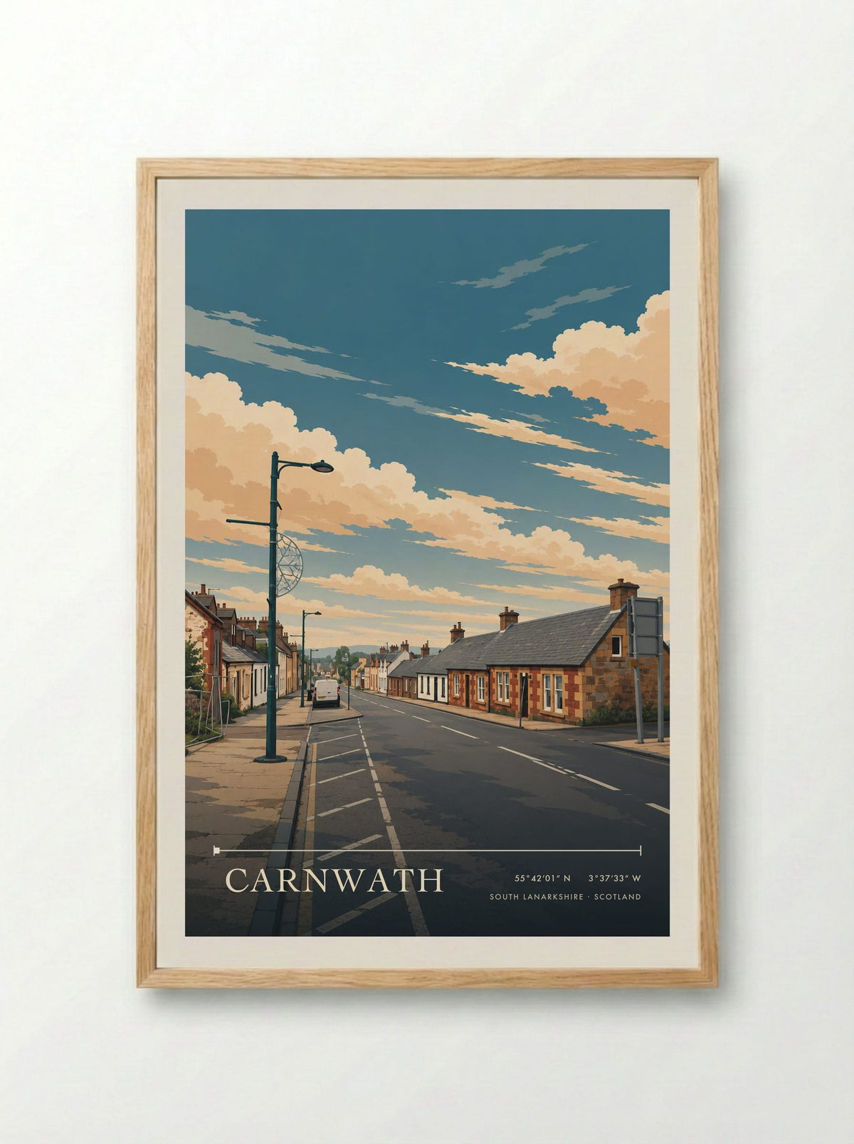 Carnwath, South Lanarkshire | Travel Poster - Framed Print Wood