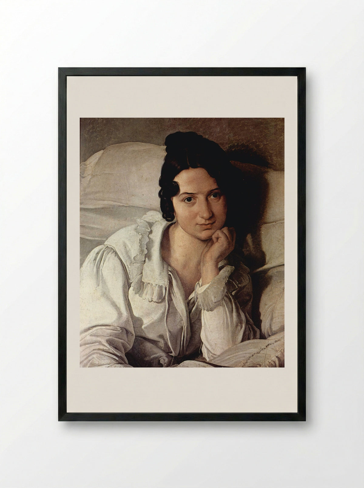 Carolina Zucchi (La Malata) - Francesco Hayez - Framed Print Black