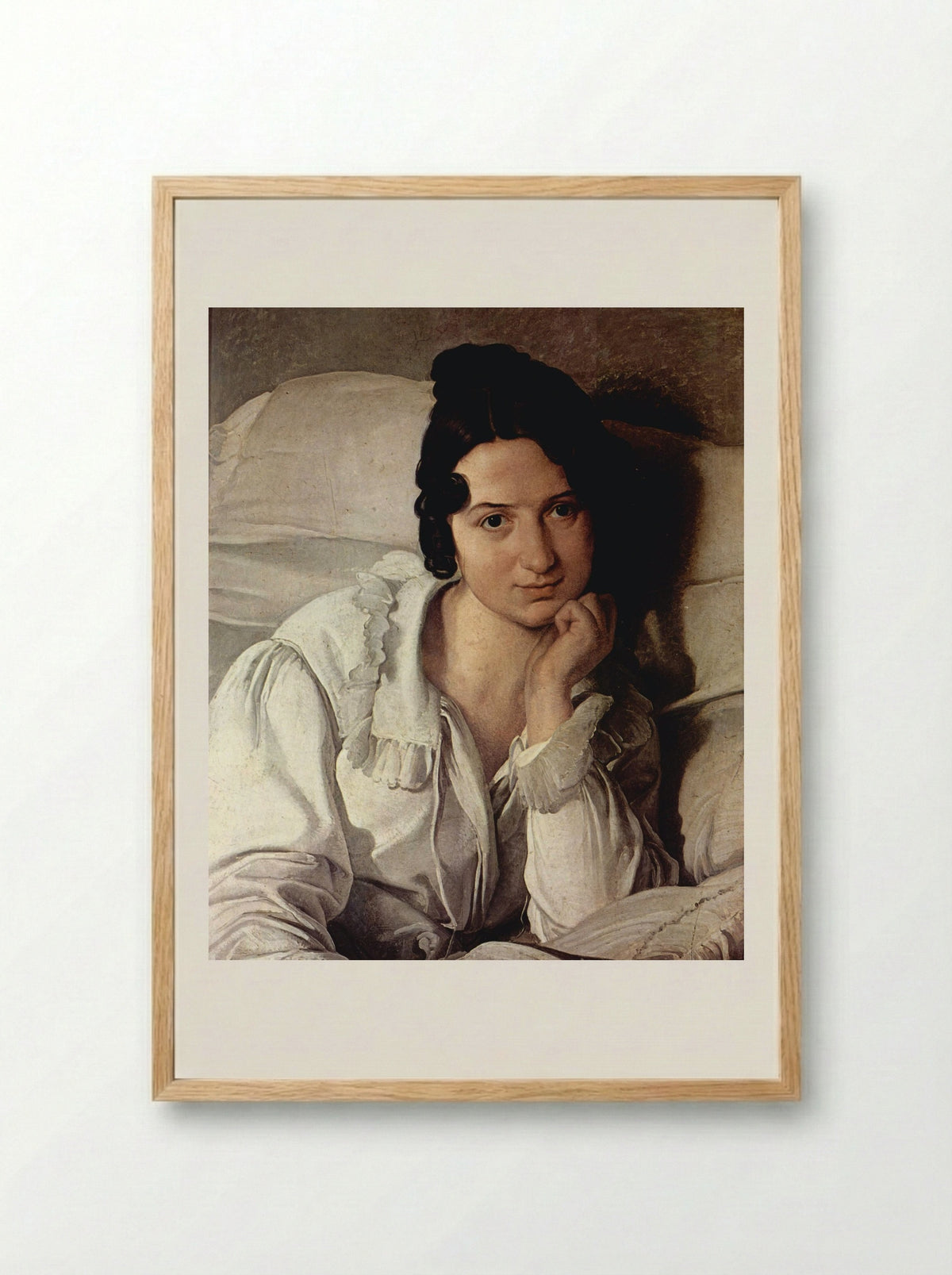 Carolina Zucchi (La Malata) - Francesco Hayez - Framed Print Wood
