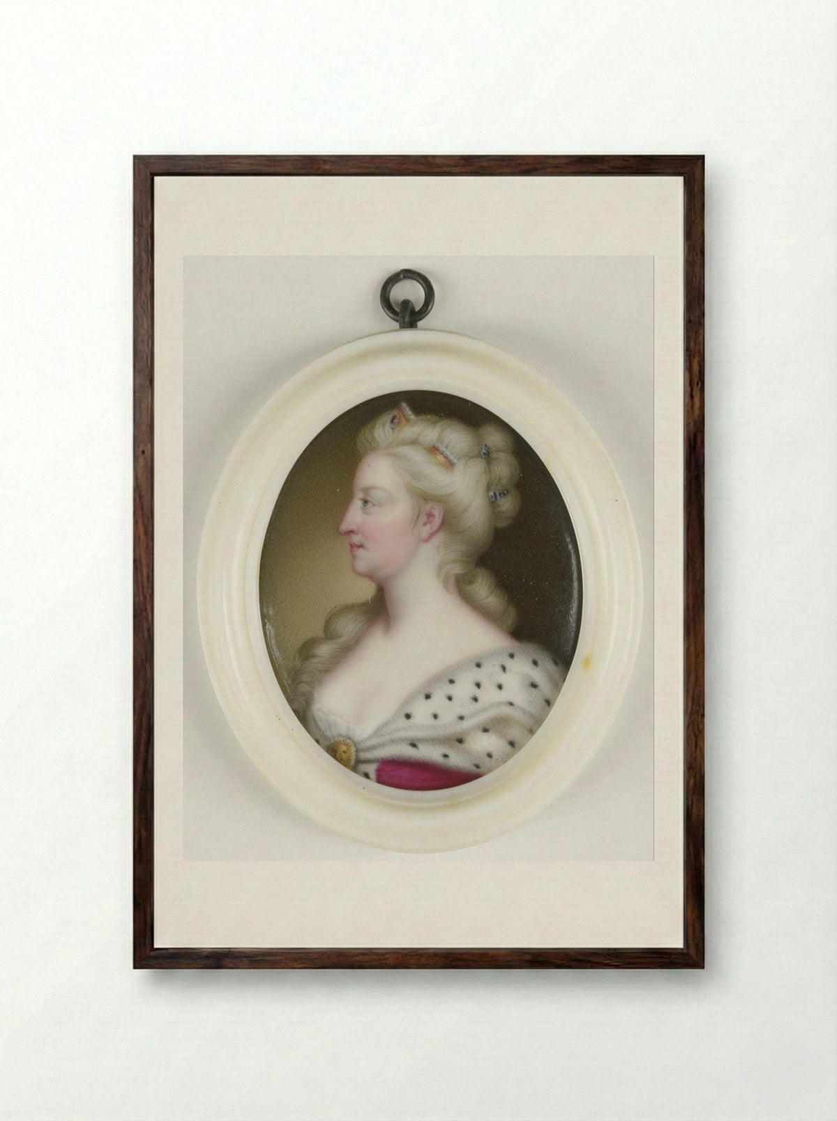 Caroline of Ansbach - Christian Friedrich Zincke - Framed Print Dark Wood