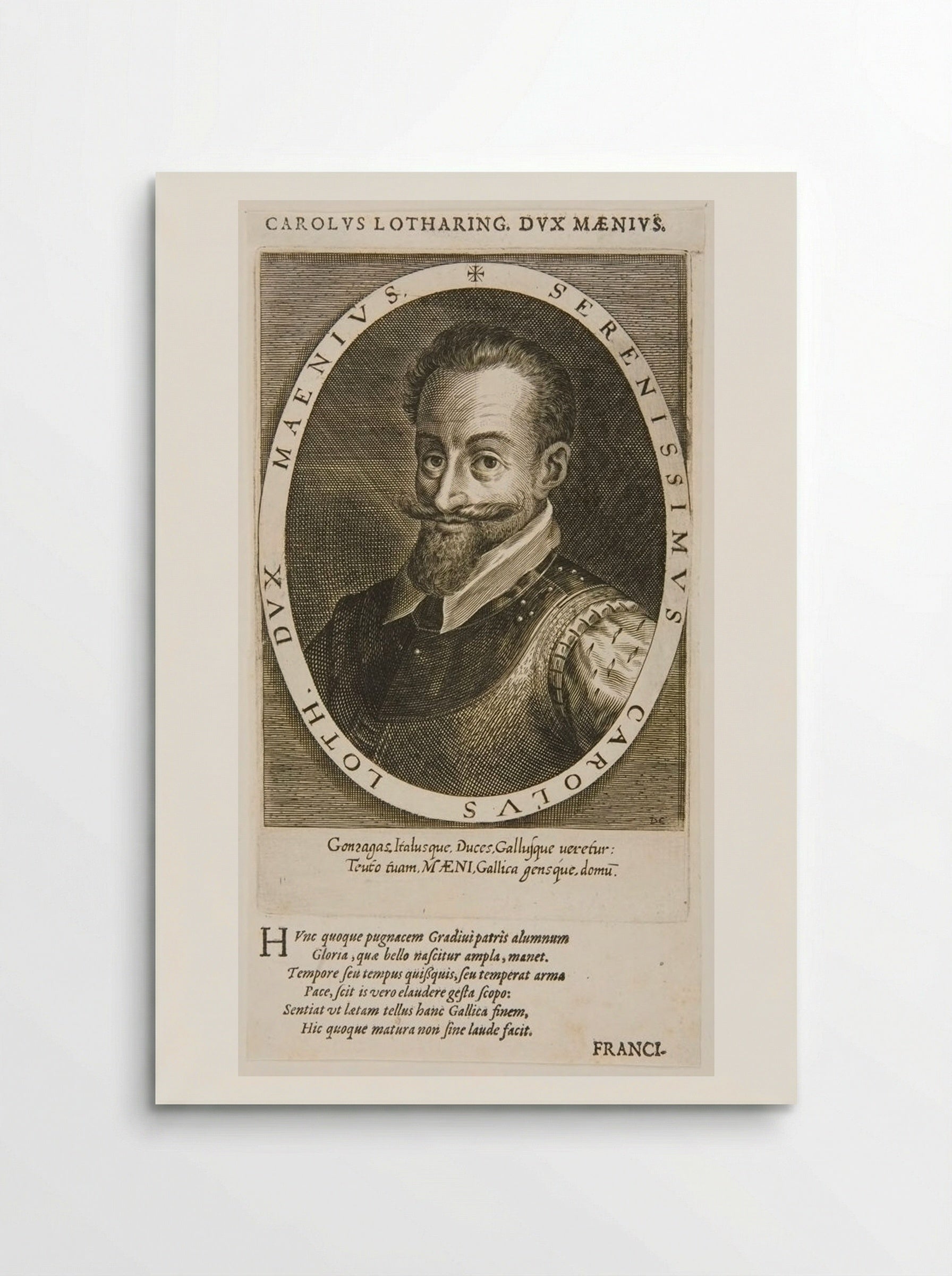 Carolus Lotharing, dux Maenius - Dominicus Custos - Poster