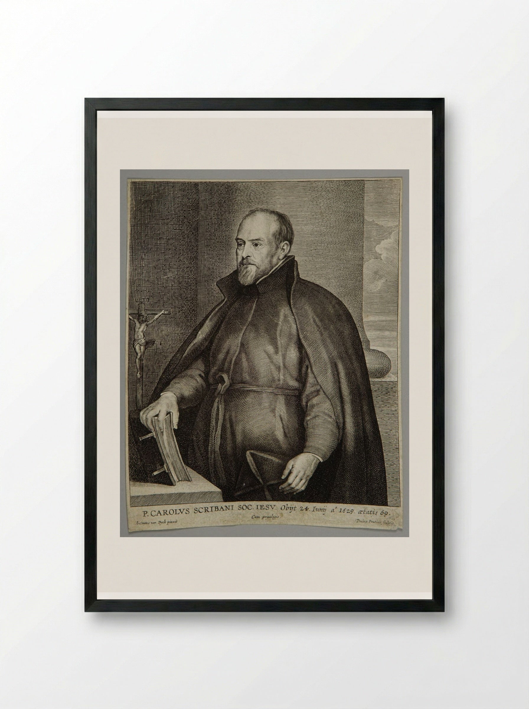Carolus Scribanus - Paulus Pontius - Framed Print Black