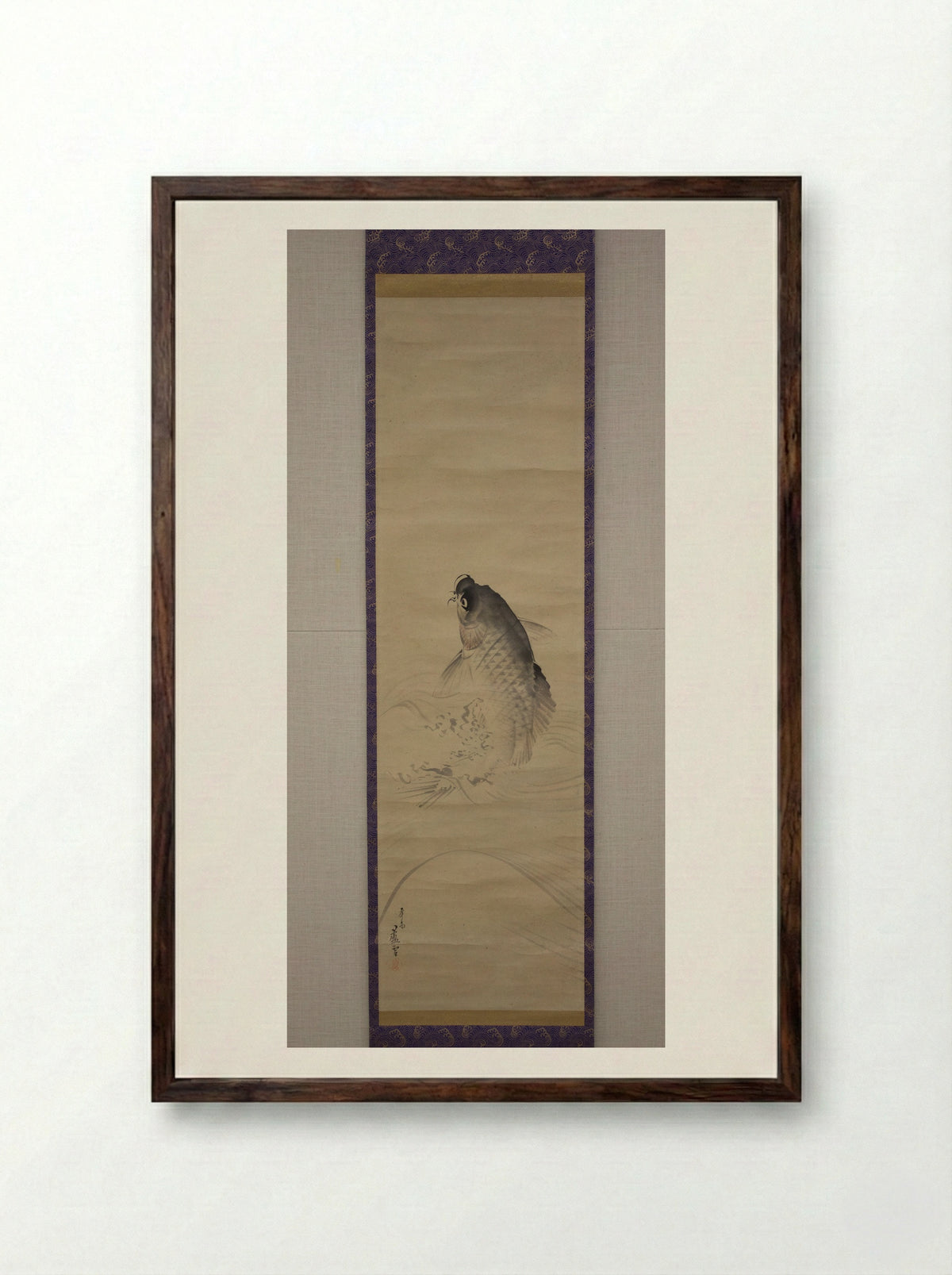 Carp - Nagasawa Rosetsu - Framed Print Dark Wood