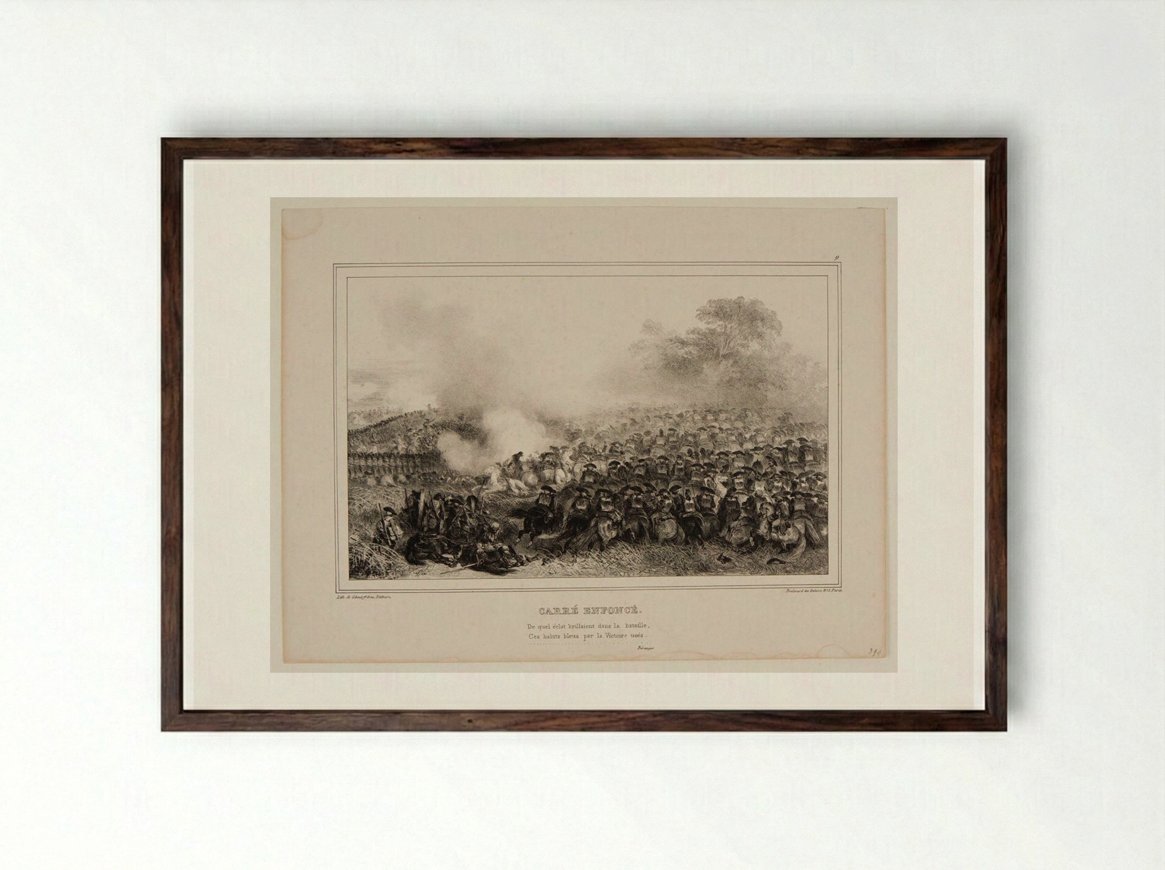 Carré enfoncé - Denis-Auguste-Marie Raffet - Framed Print Dark Wood