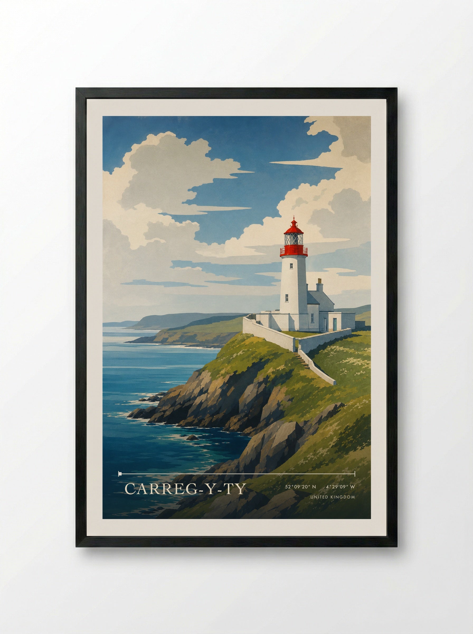 Carreg-Y-Ty United Kingdom Travel Poster - Framed Print Black