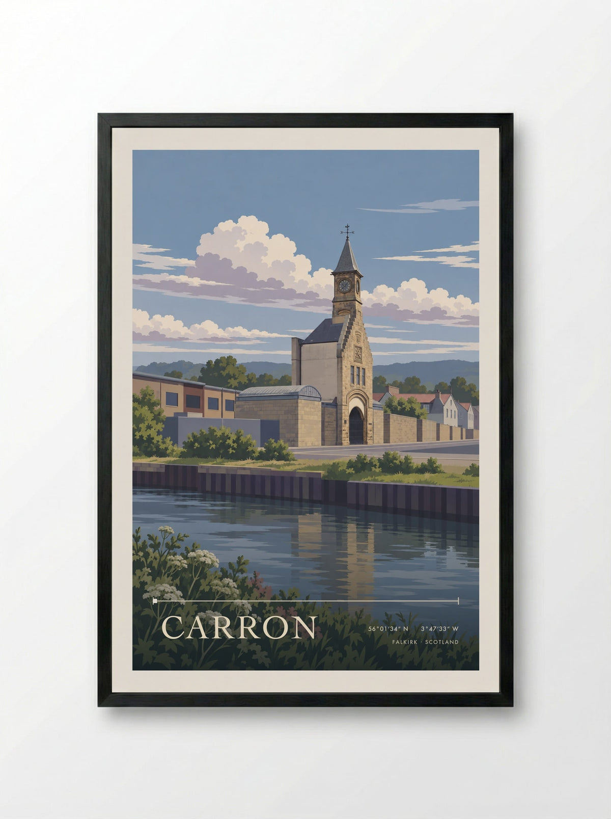 Carron, Falkirk | Travel Poster - Framed Print Black