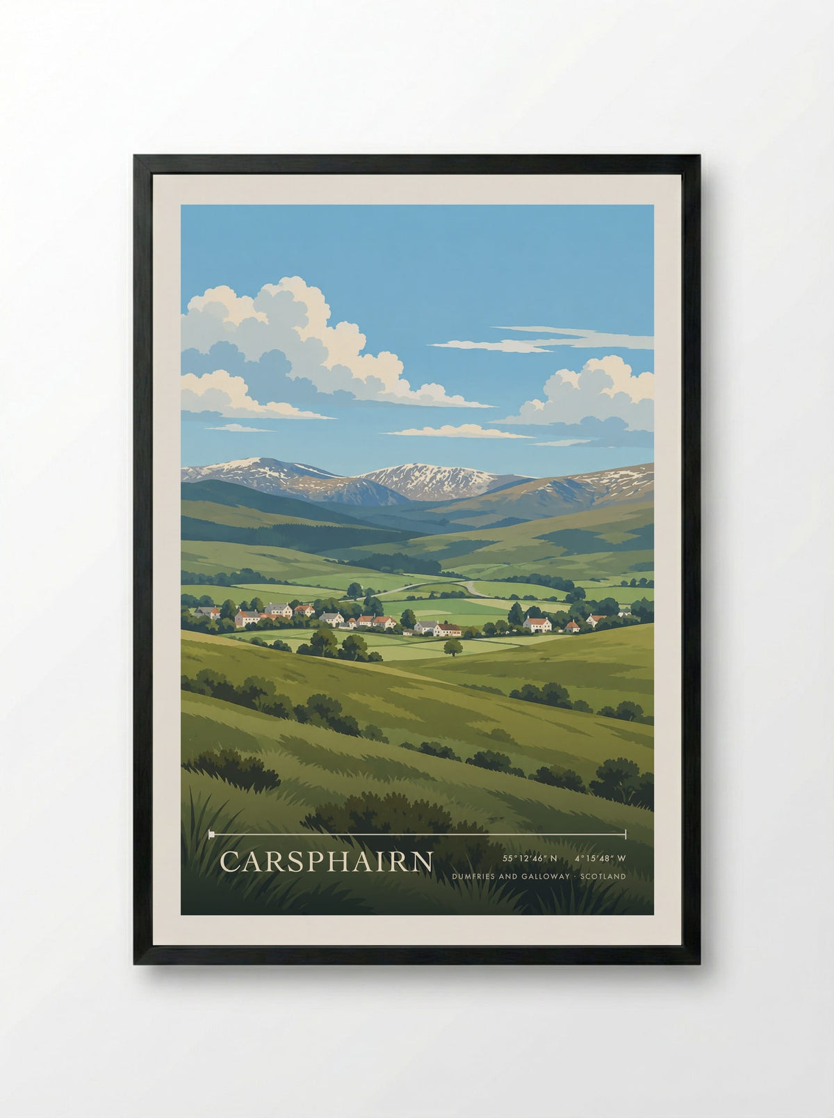 Carsphairn, Dumfries and Galloway | Travel Poster - Framed Print Black