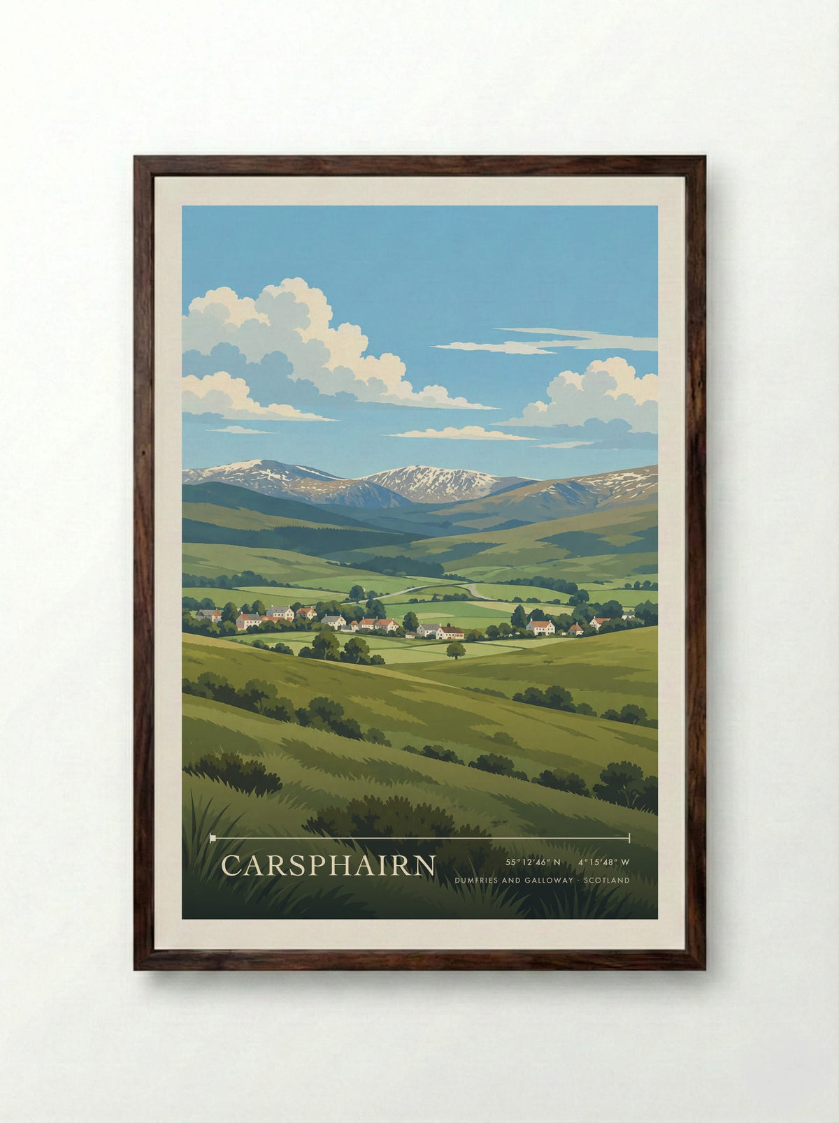 Carsphairn, Dumfries and Galloway | Travel Poster - Framed Print Dark Wood