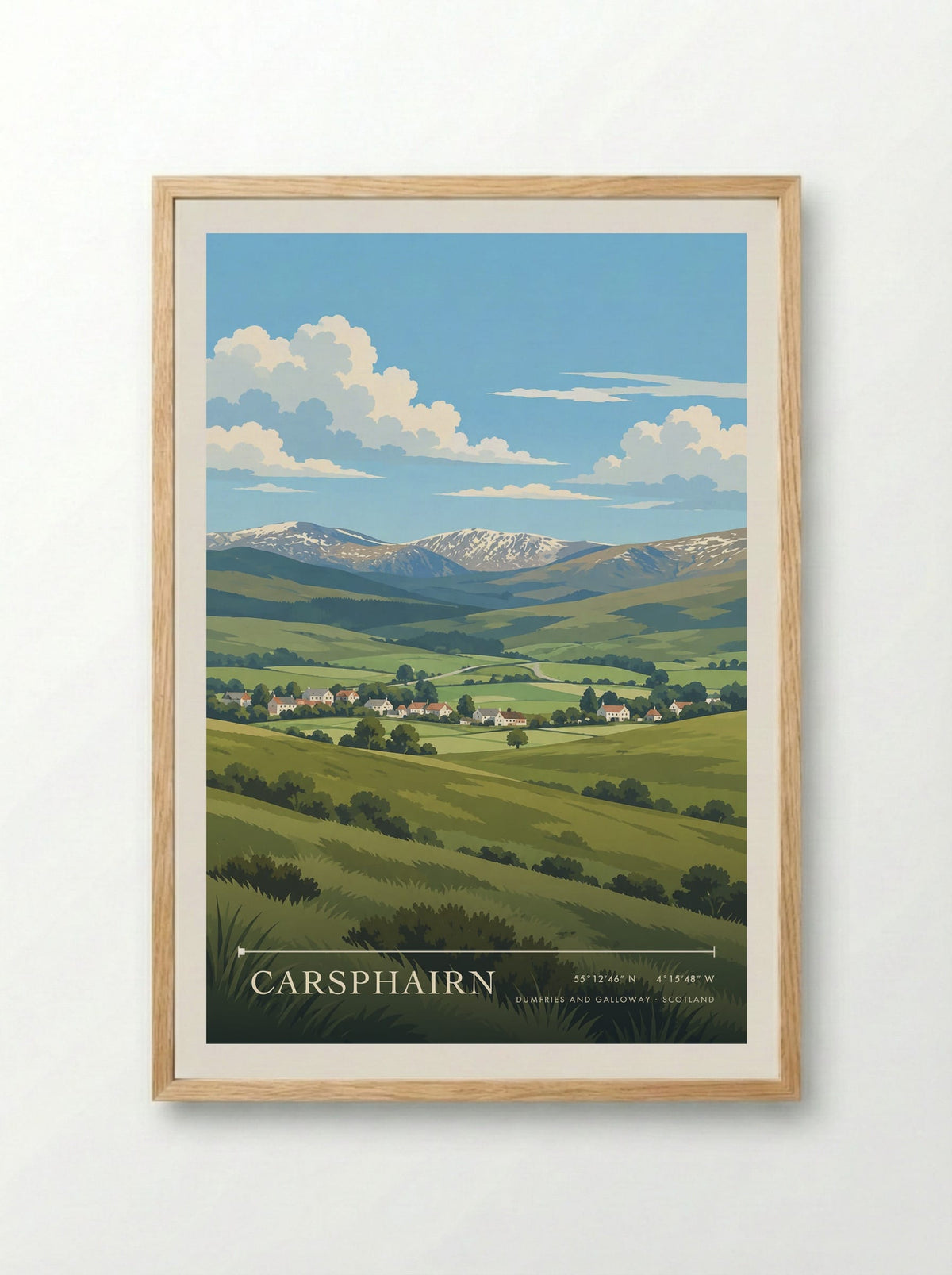 Carsphairn, Dumfries and Galloway | Travel Poster - Framed Print Wood