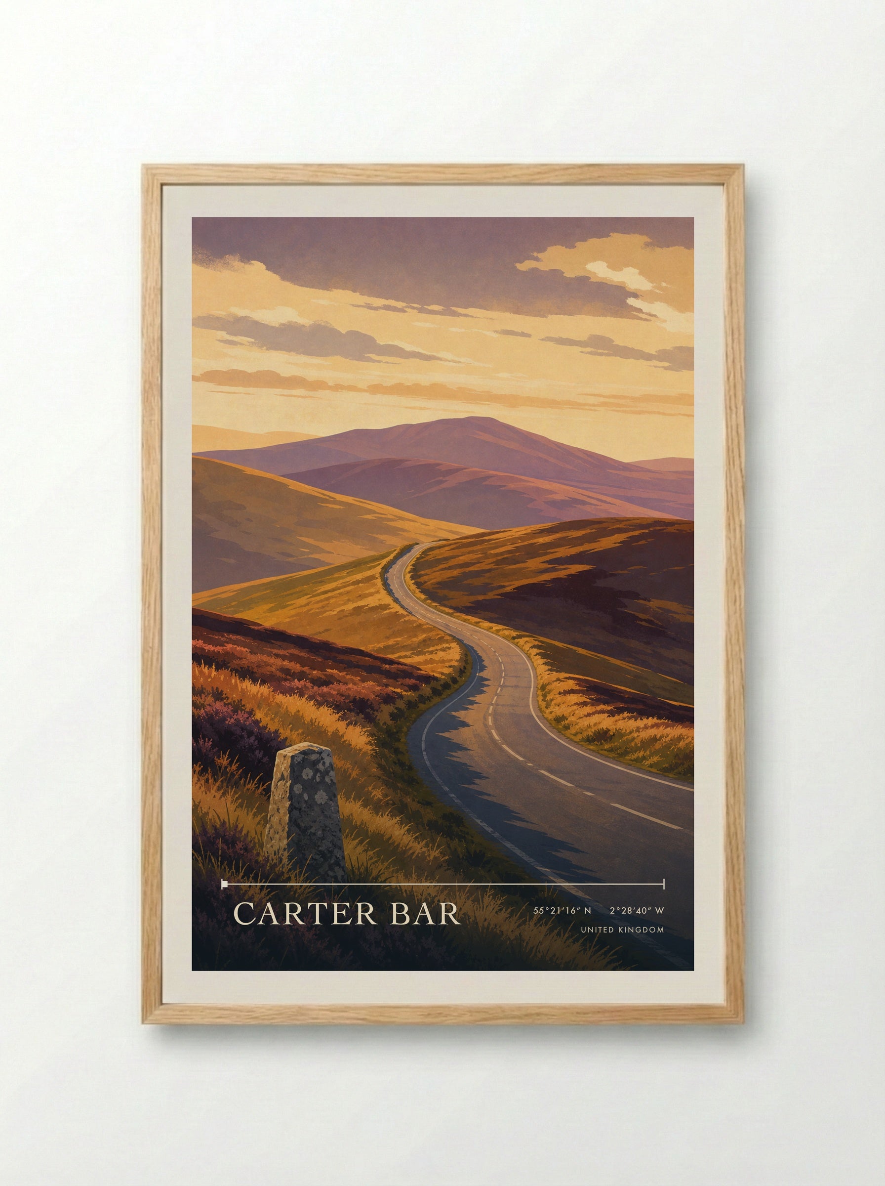 Carter Bar United Kingdom Travel Poster - Framed Print Wood
