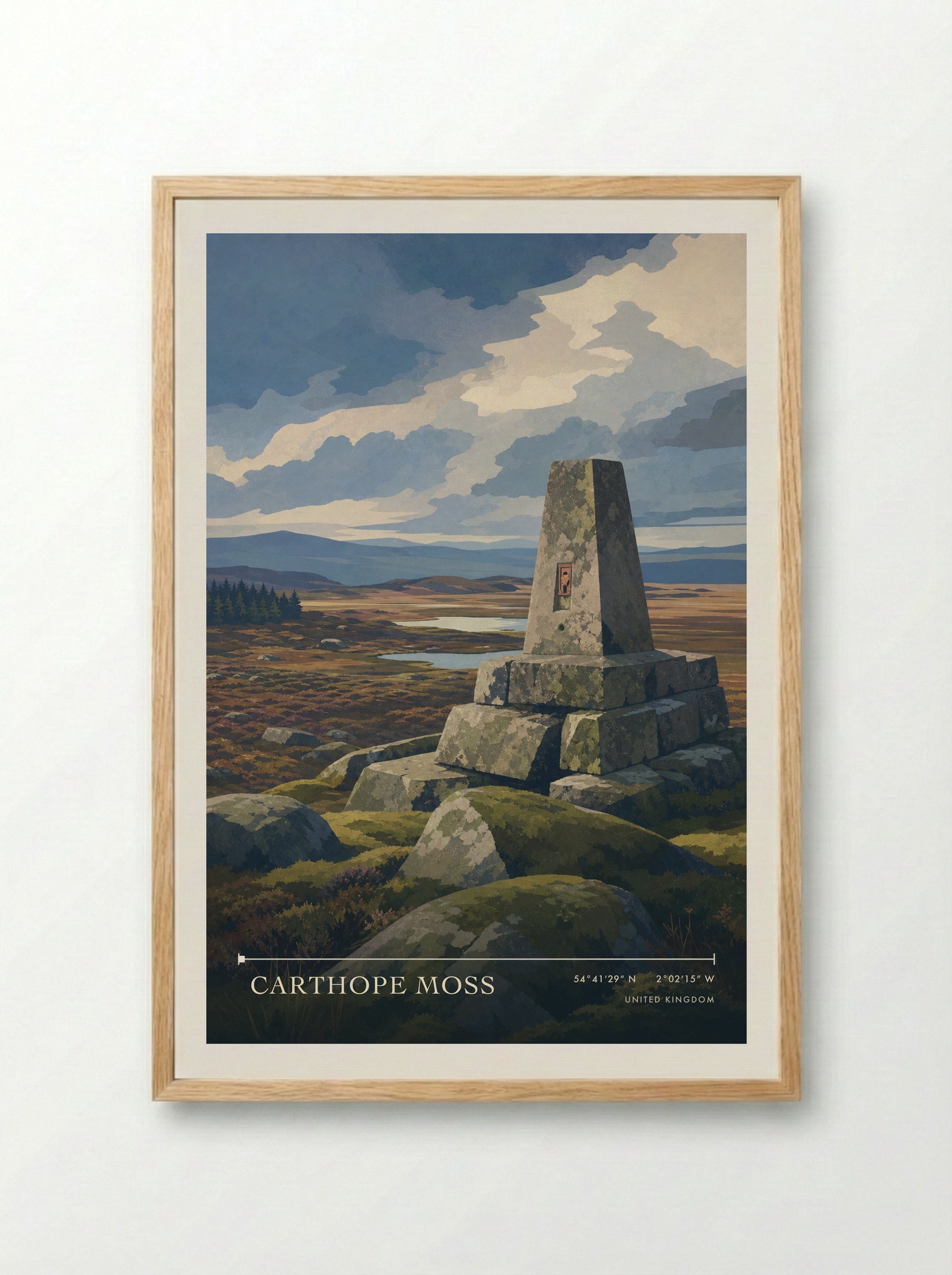 Carthope Moss United Kingdom Travel Poster - Framed Print Wood