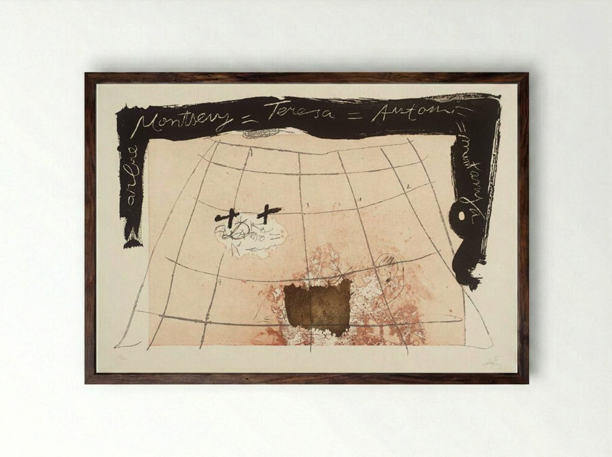 Cartography - Antoni Tàpies - Framed Print Dark Wood