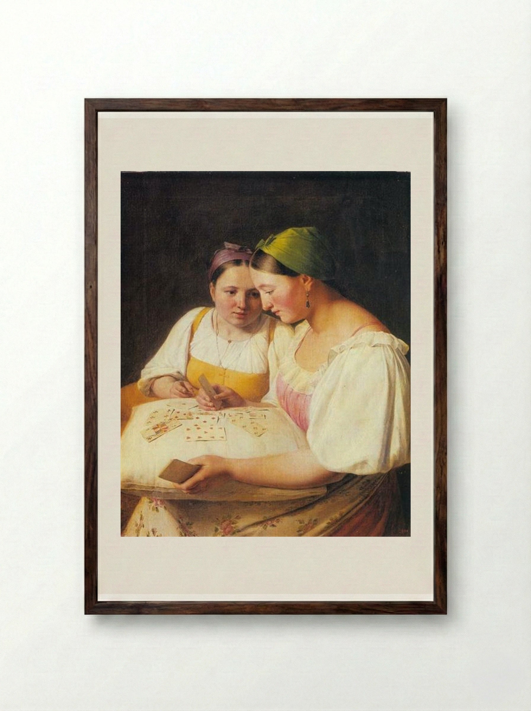 Cartomancy - Alexey Venetsianov - Framed Print Dark Wood