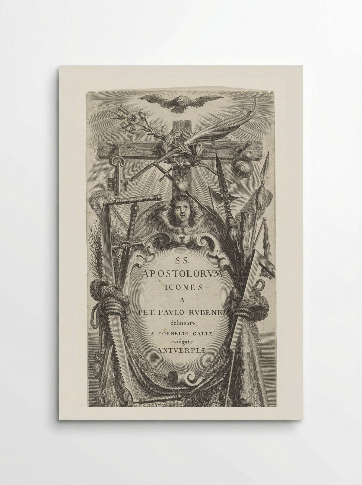 Cartouche with Attributes of the Apostles - Schelte Adamsz. Bolswert - Poster