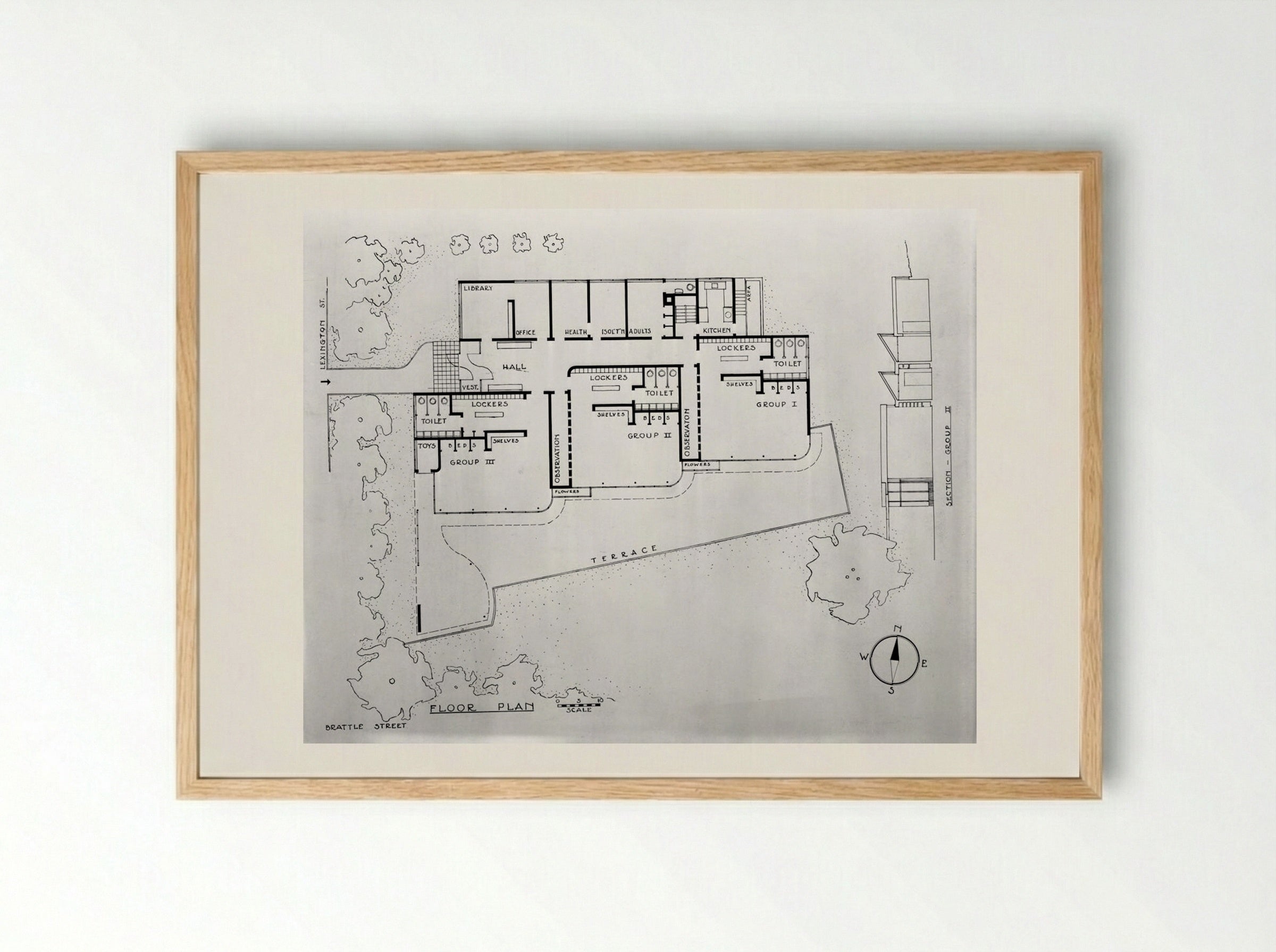 Caryl Peabody Nursery School Plan - Walter Gropius - Framed Print Wood