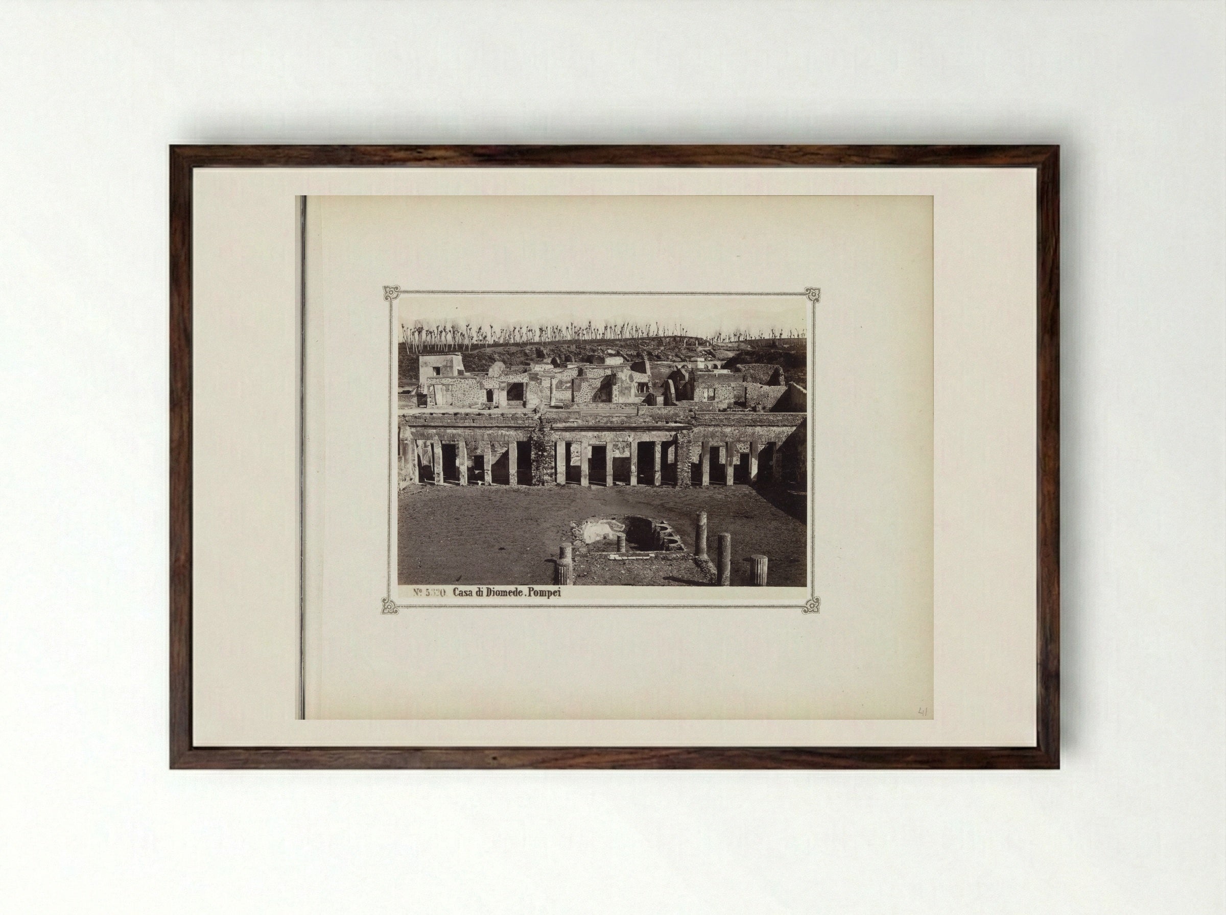Casa di Diomede, Pompei - Giorgio Sommer - Framed Print Dark Wood