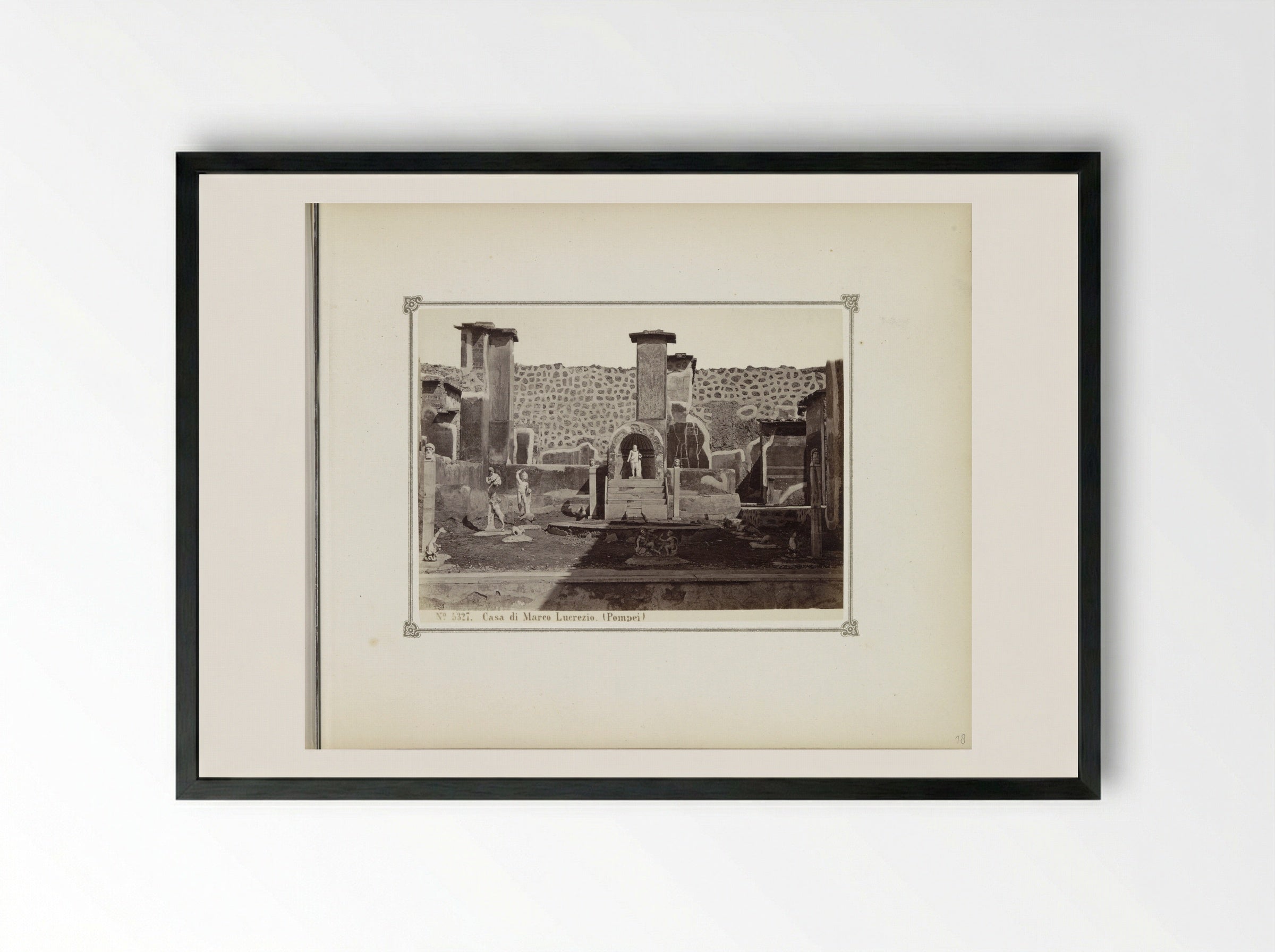 Casa di Marco Lucrezio (Pompeii) - Giorgio Sommer - Framed Print Black