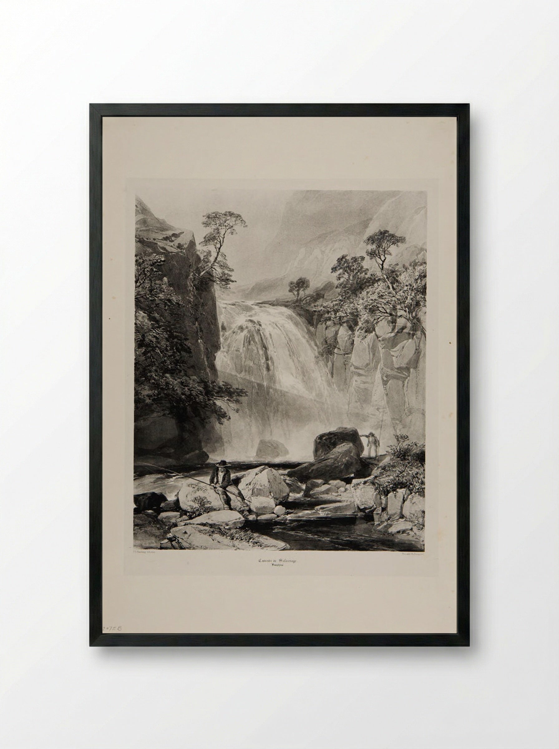Cascade de Sassenage - James Duffield Harding - Framed Print Black
