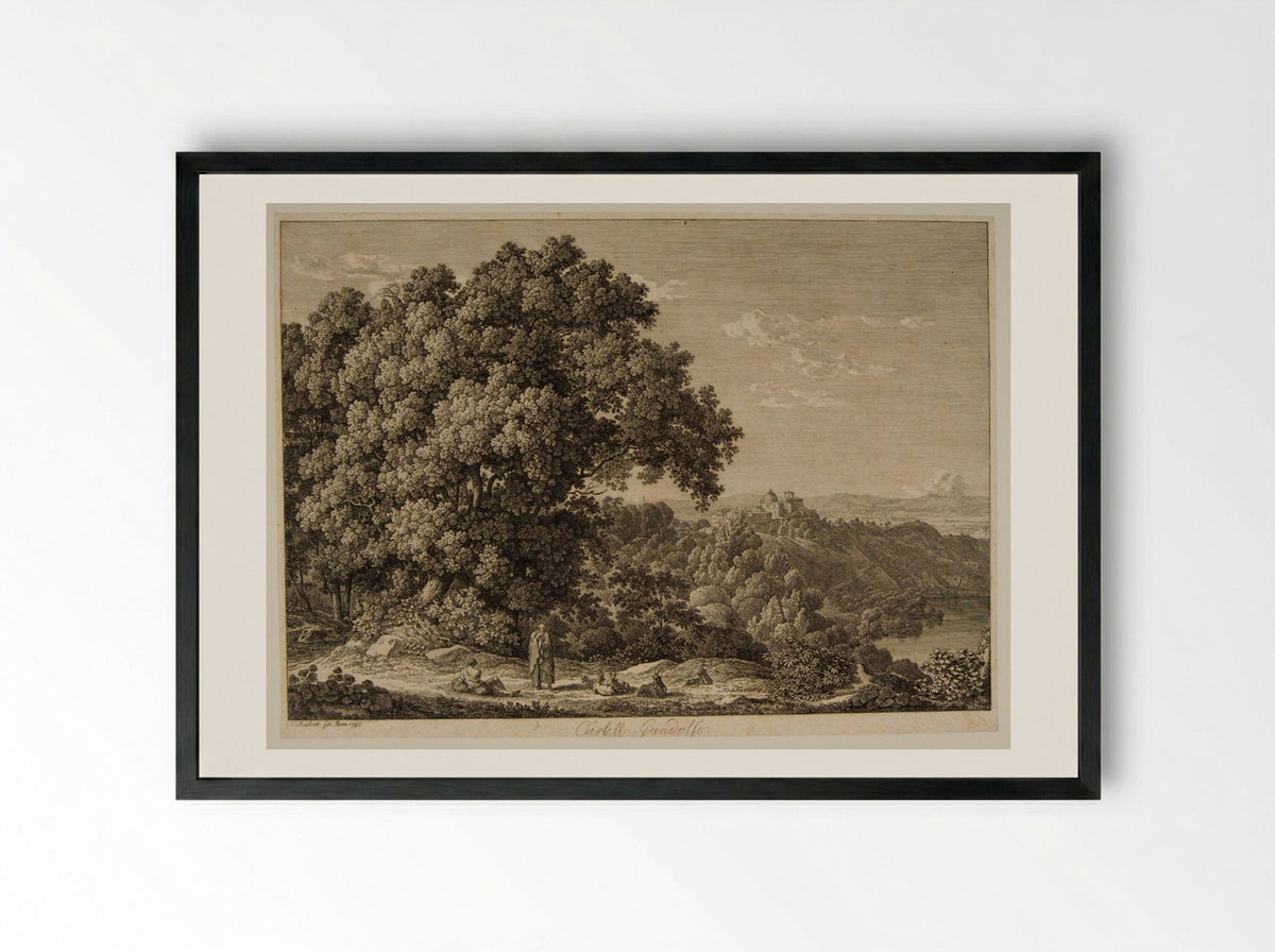 Castell Gandolfo - Johann Christian Reinhart - Framed Print Black