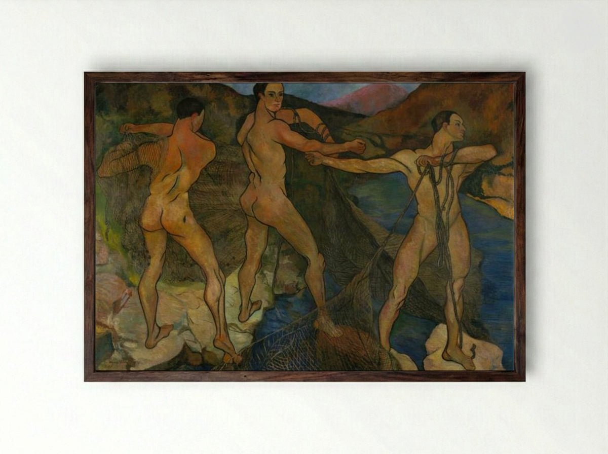 Casting the Net - Suzanne Valadon - Framed Print Dark Wood