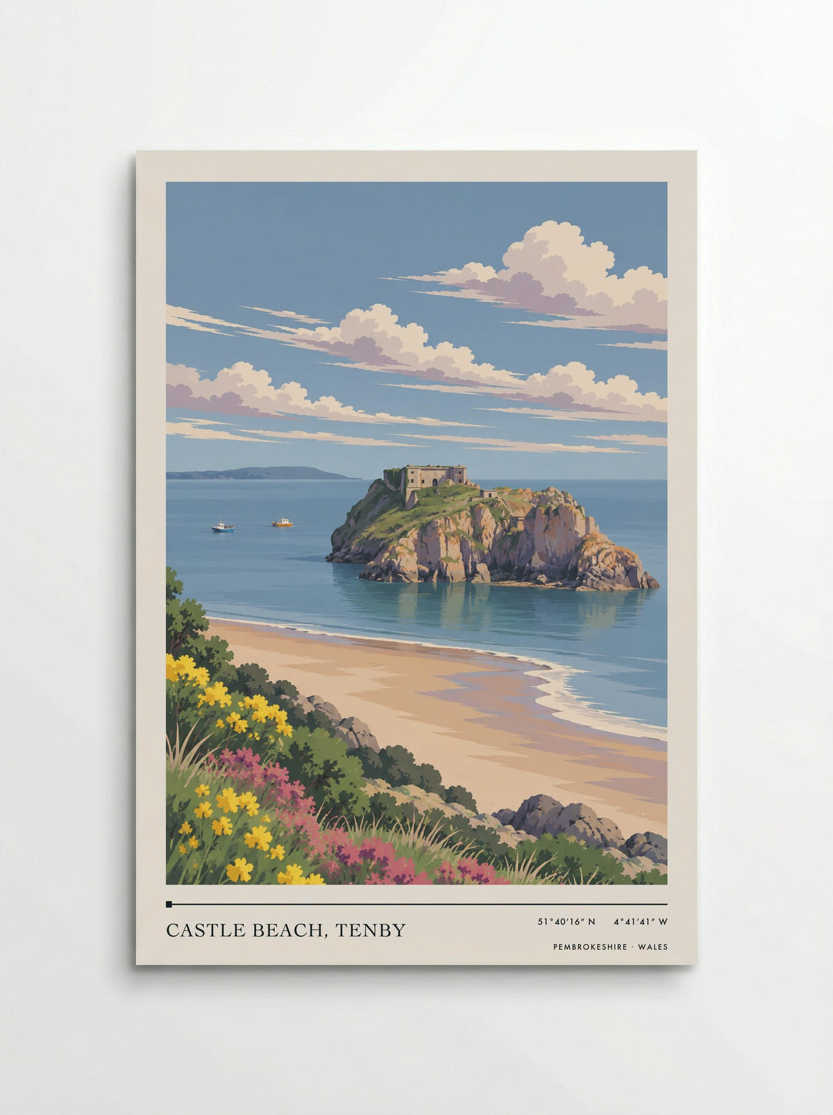 Castle Beach, Tenby, Pembrokeshire | Travel Poster - Poster