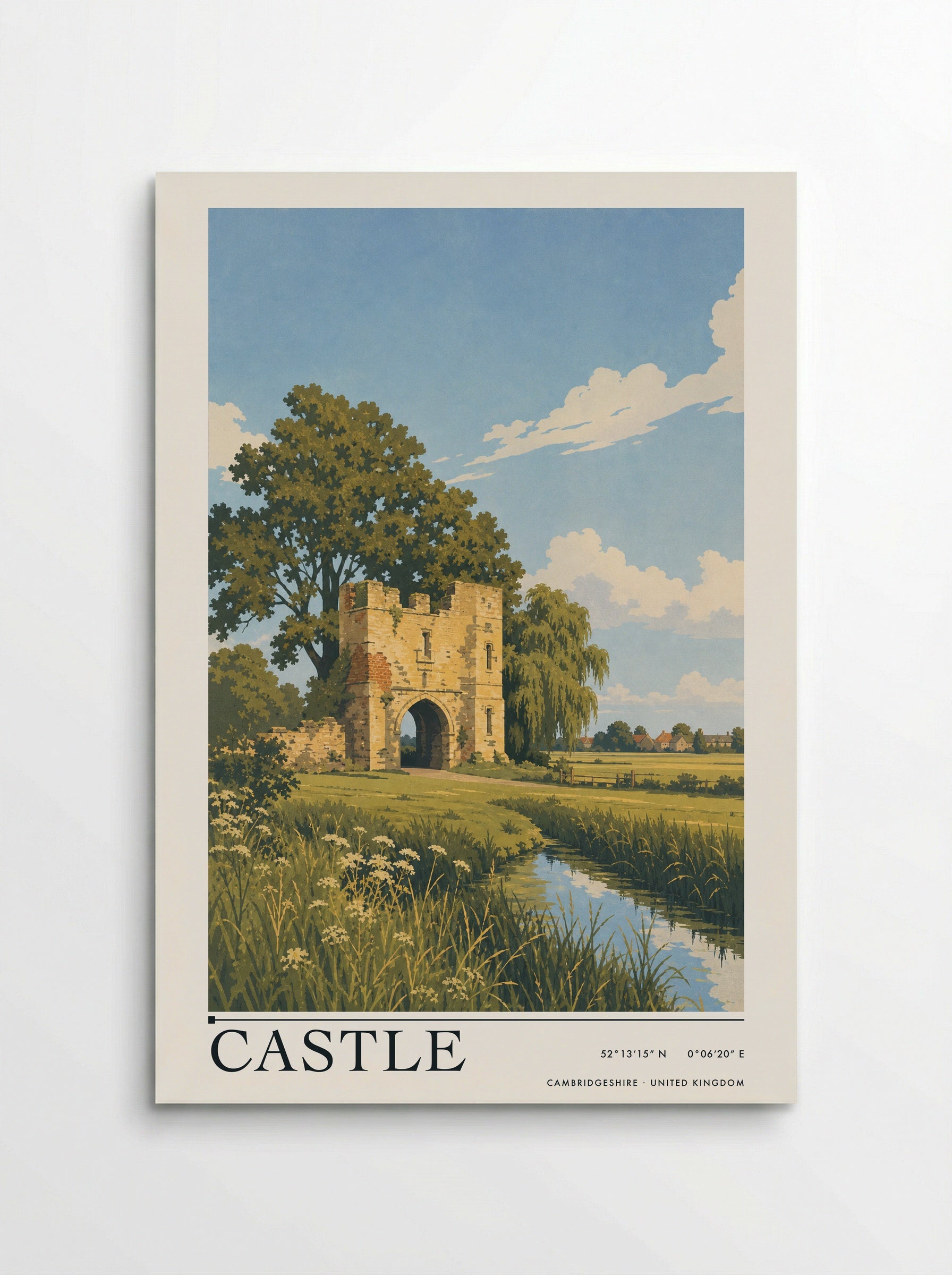 Castle Cambridgeshire United Kingdom Travel Poster - Poster