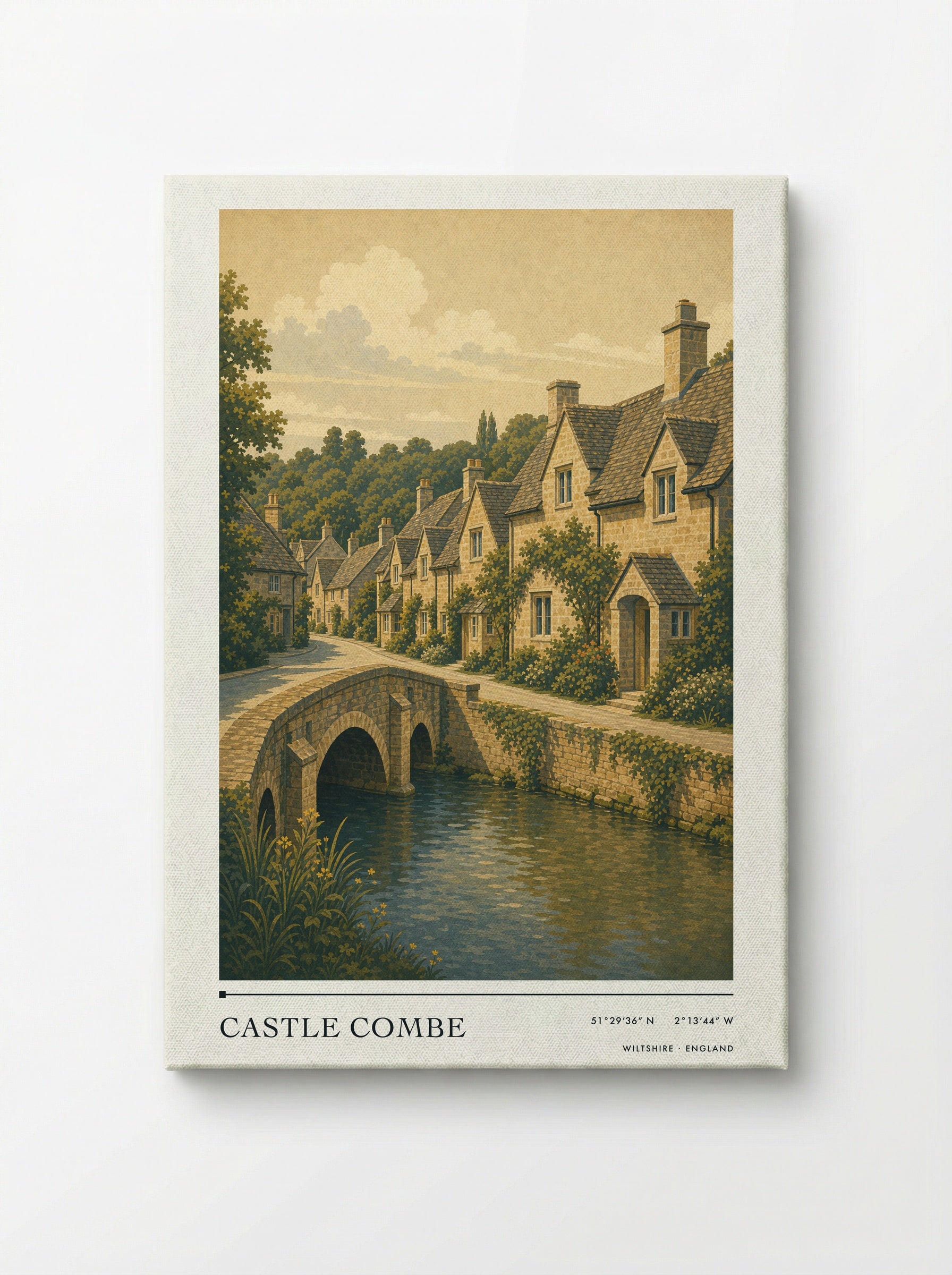 Castle Combe Wiltshire England Travel Poster - Canvas