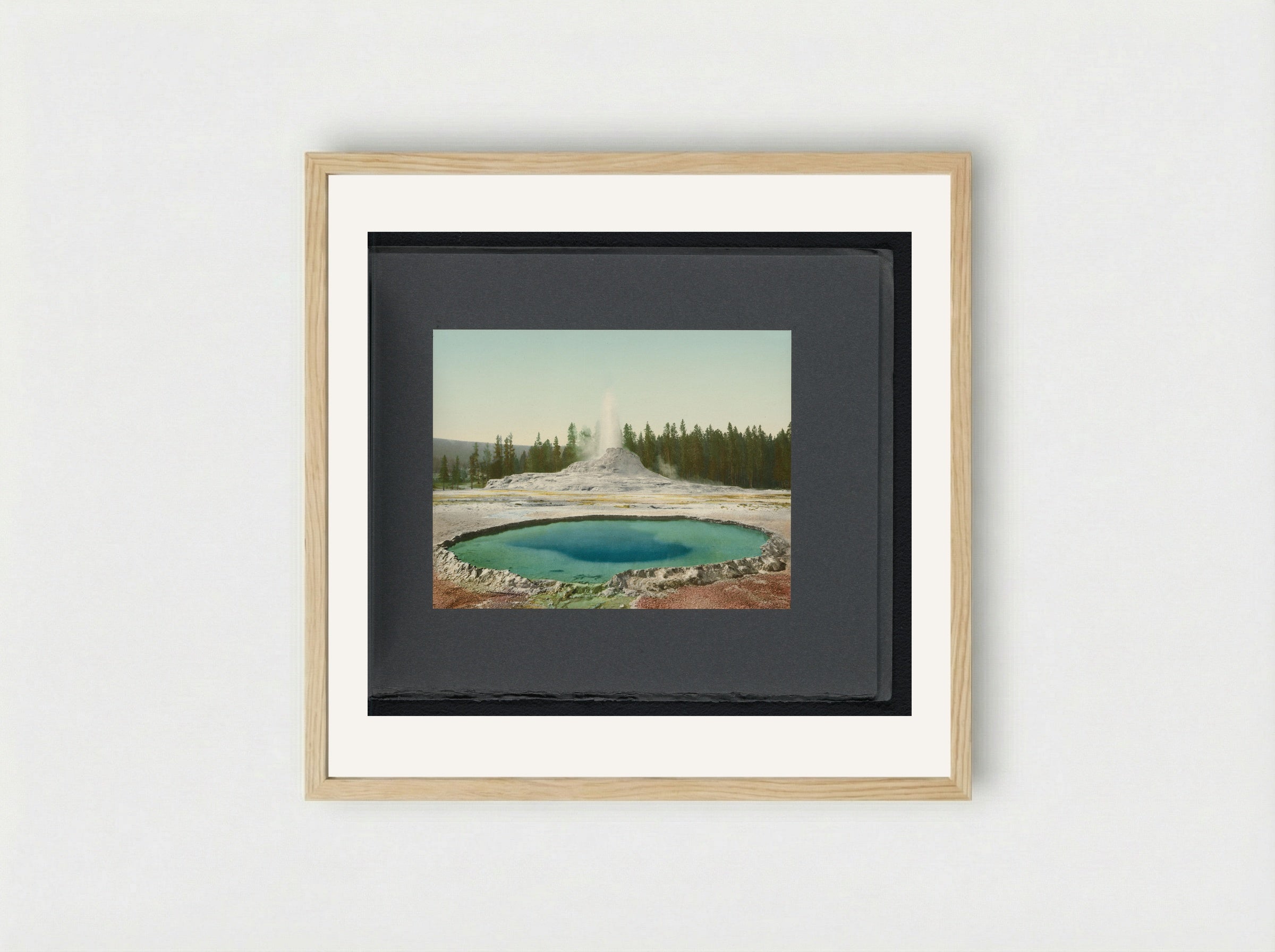 Castle Geyser, Yellowstone National Park - William Henry Jackson - Framed Print Wood