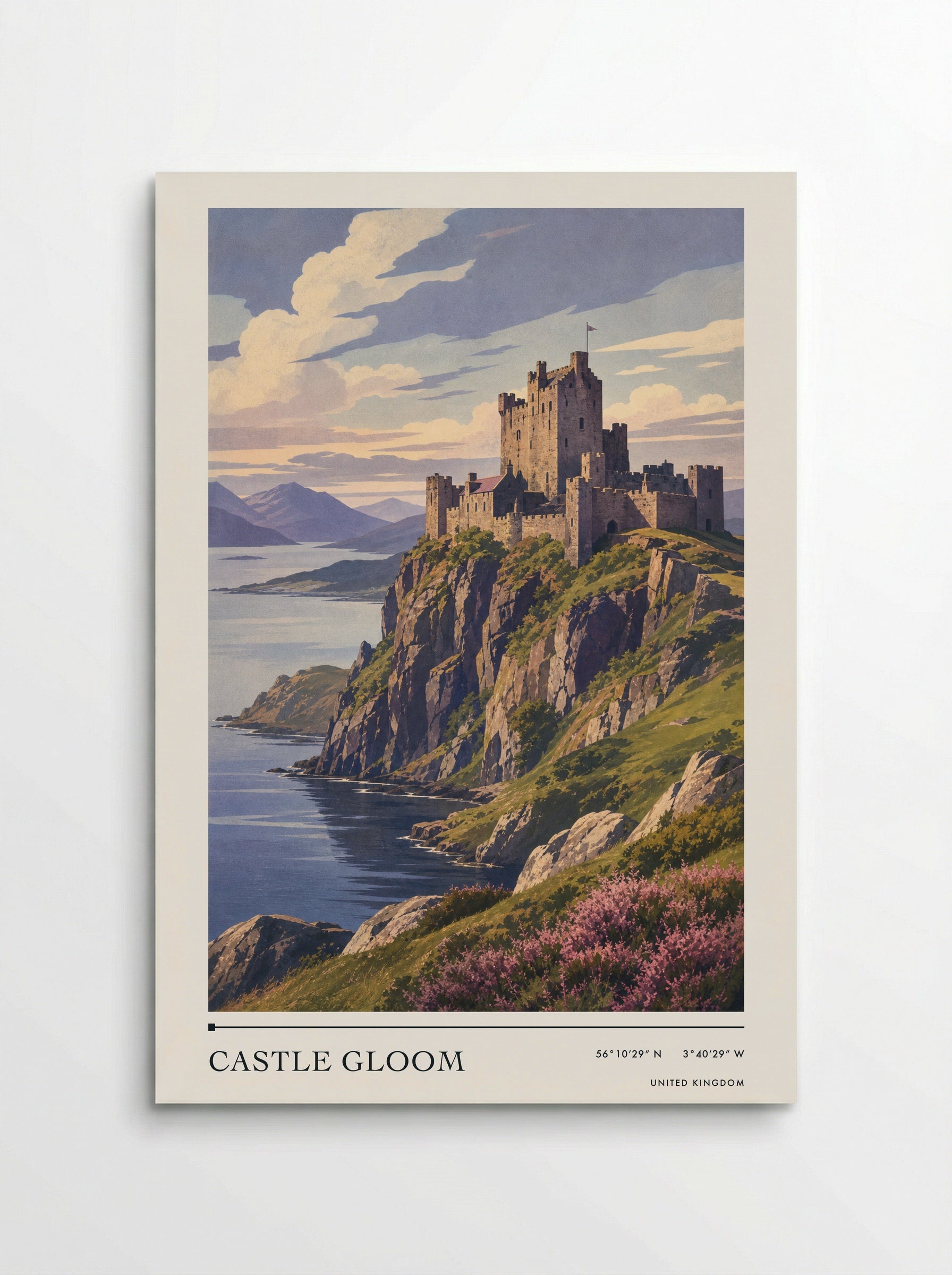 Castle Gloom United Kingdom Travel Poster - Poster