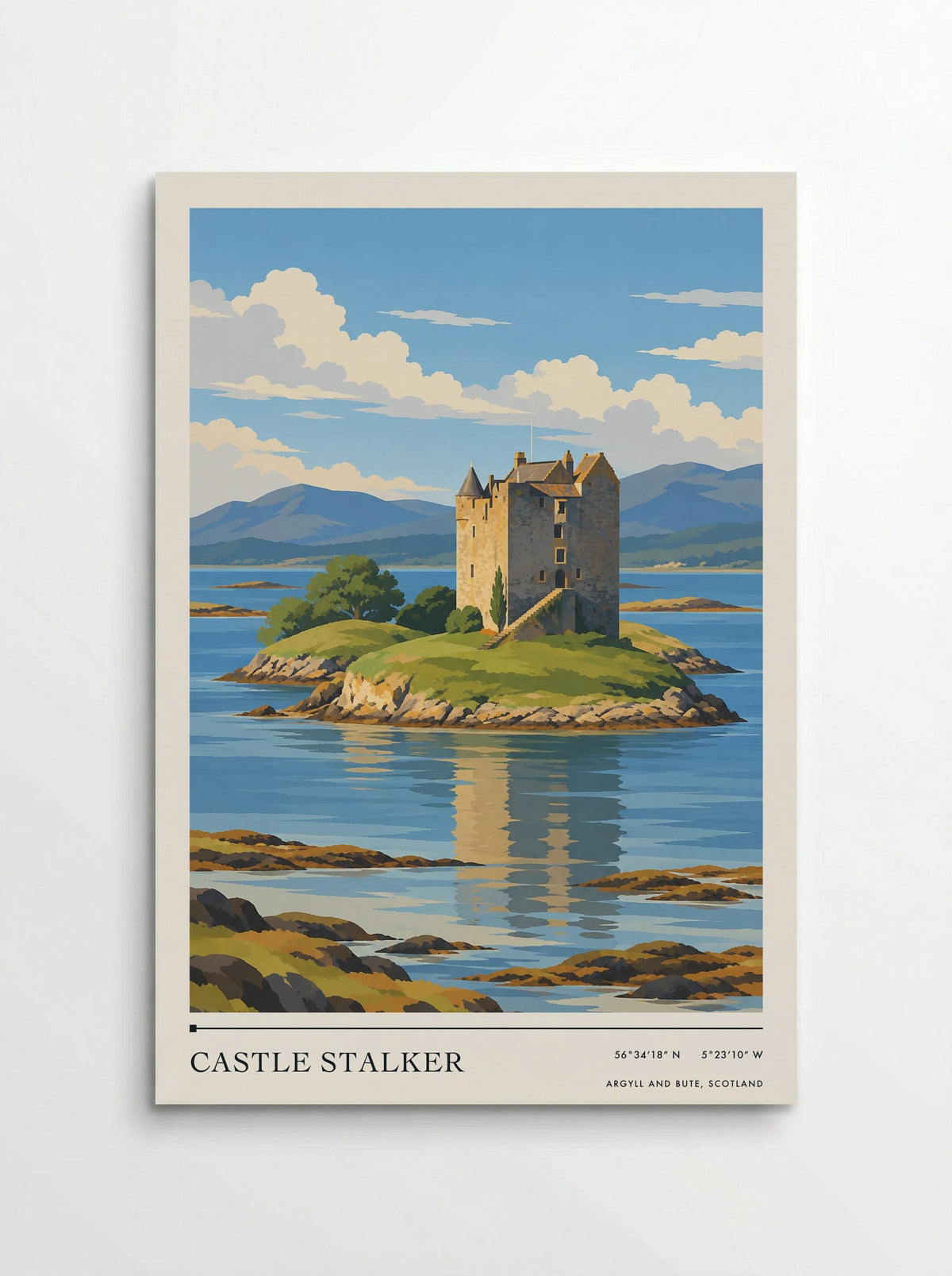 Castle Stalker, Argyll and Bute, Scotland | Travel Poster - Poster