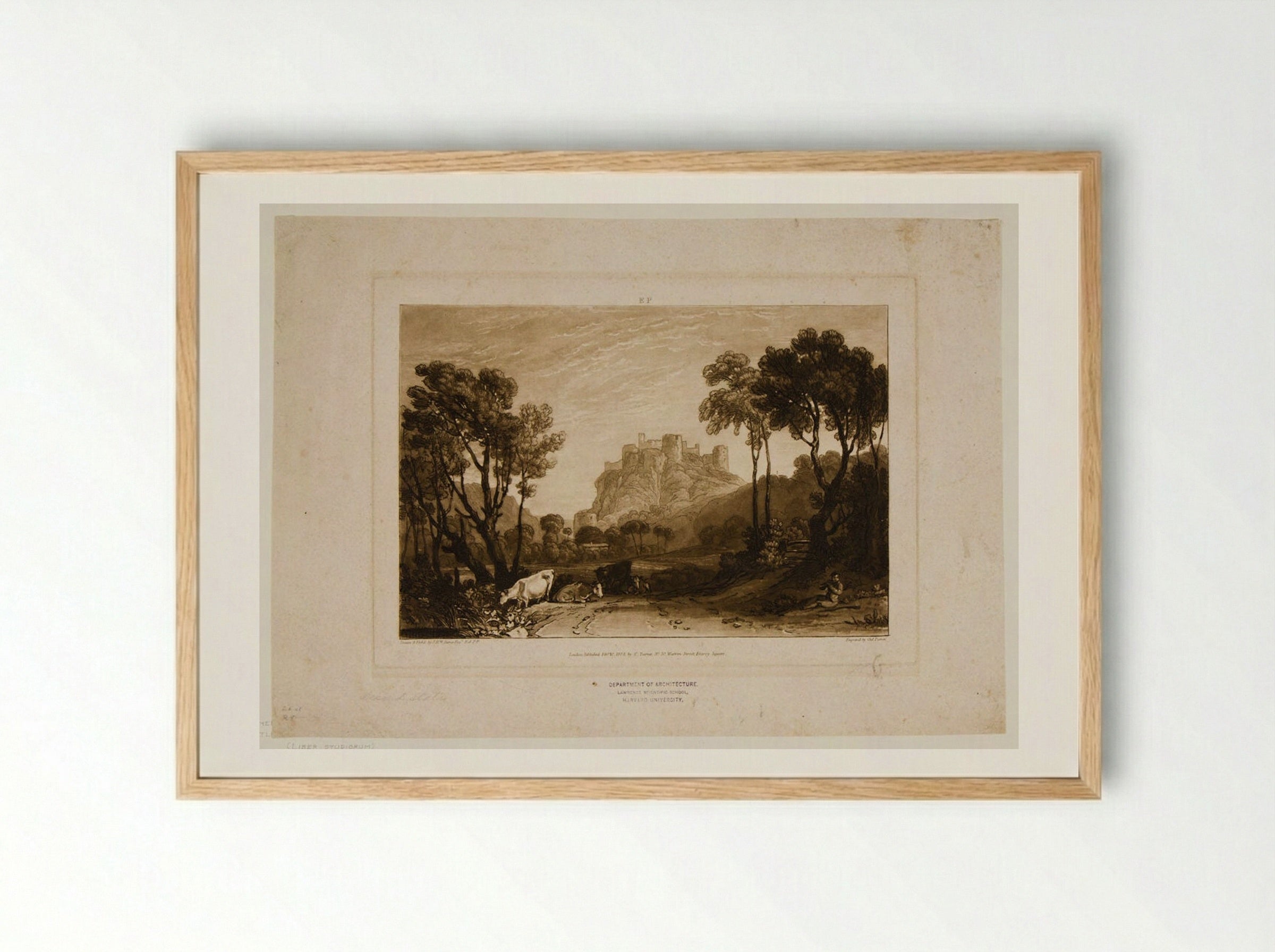 Castle above the Meadows - Charles Turner - Framed Print Wood