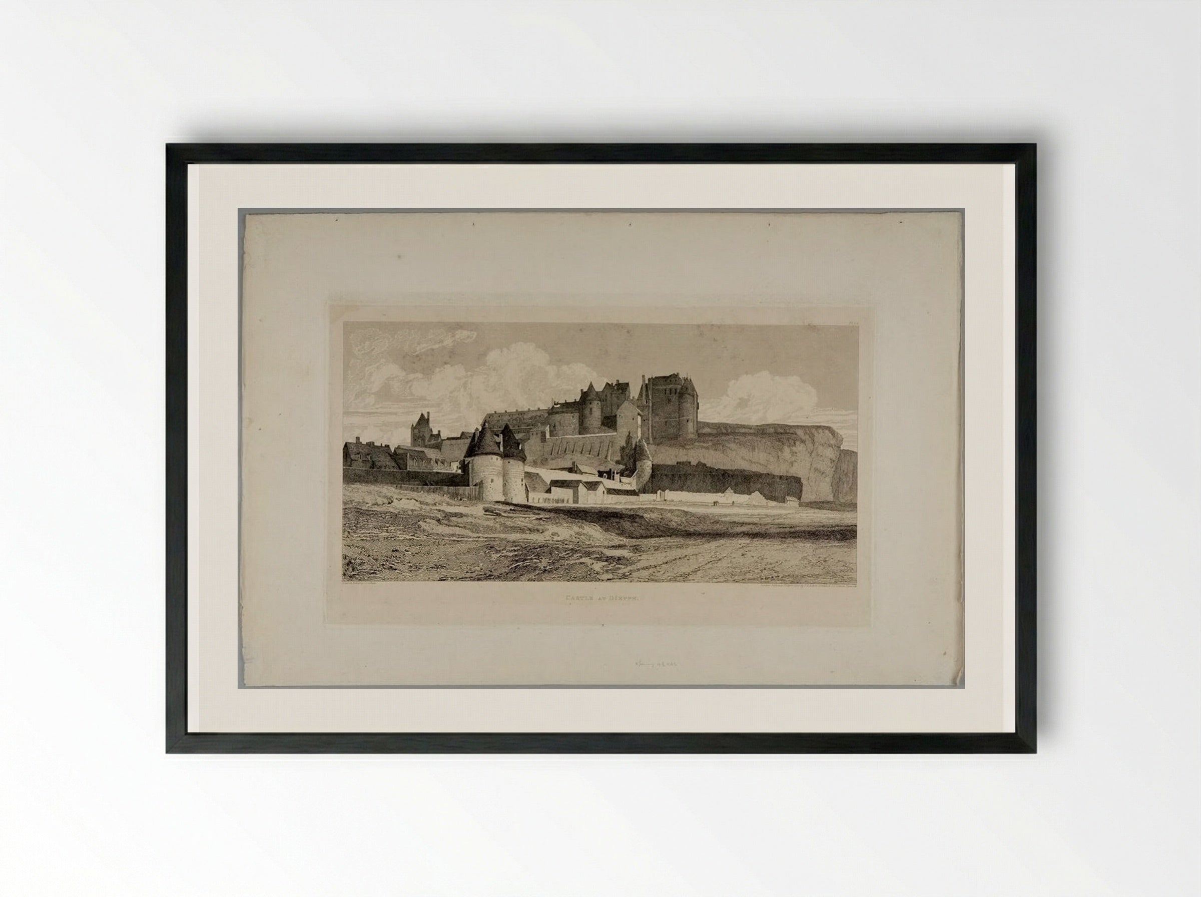 Castle at Dieppe - John Sell Cotman - Framed Print Black