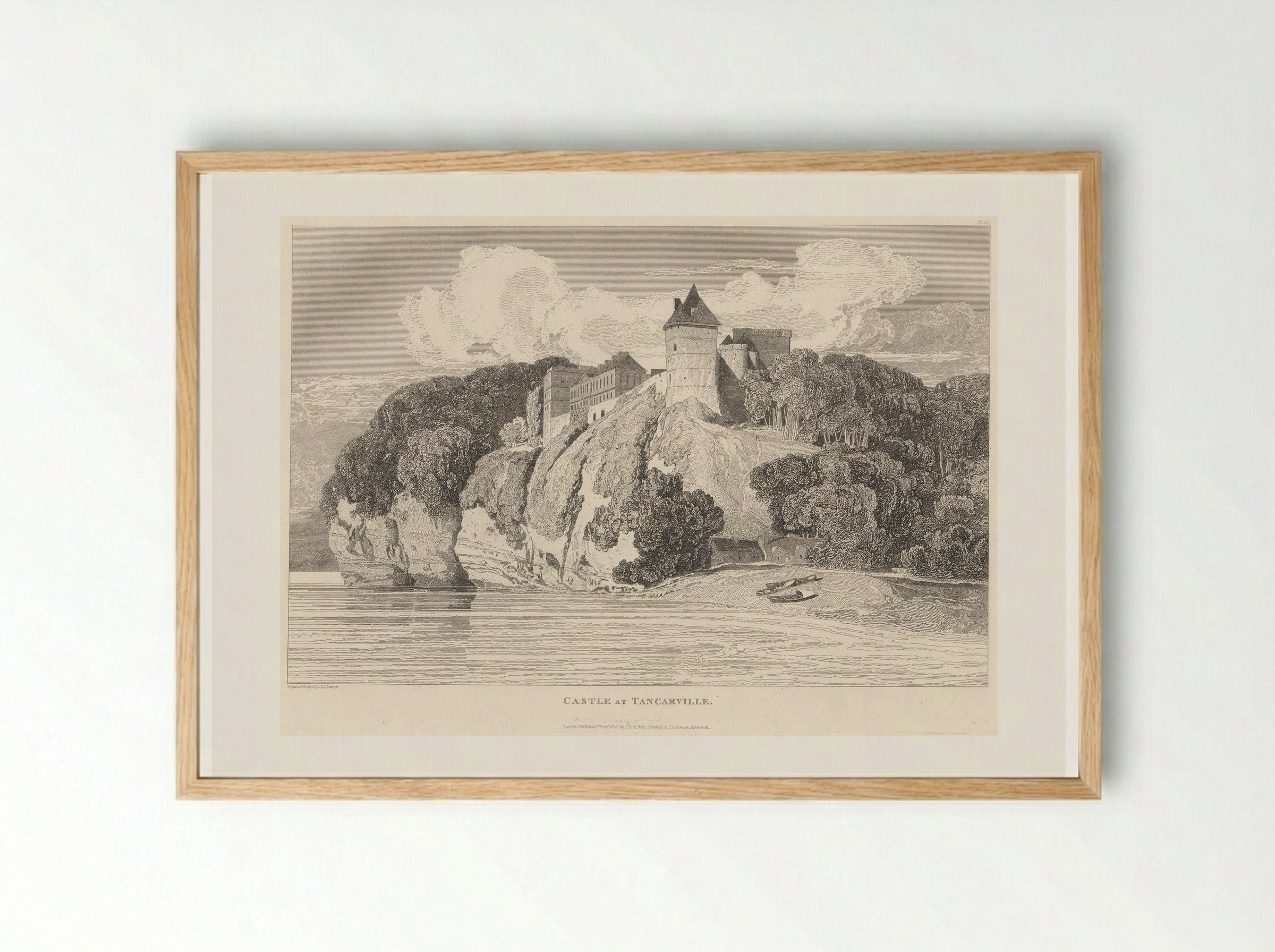 Castle at Tancarville - John Sell Cotman - Framed Print Wood