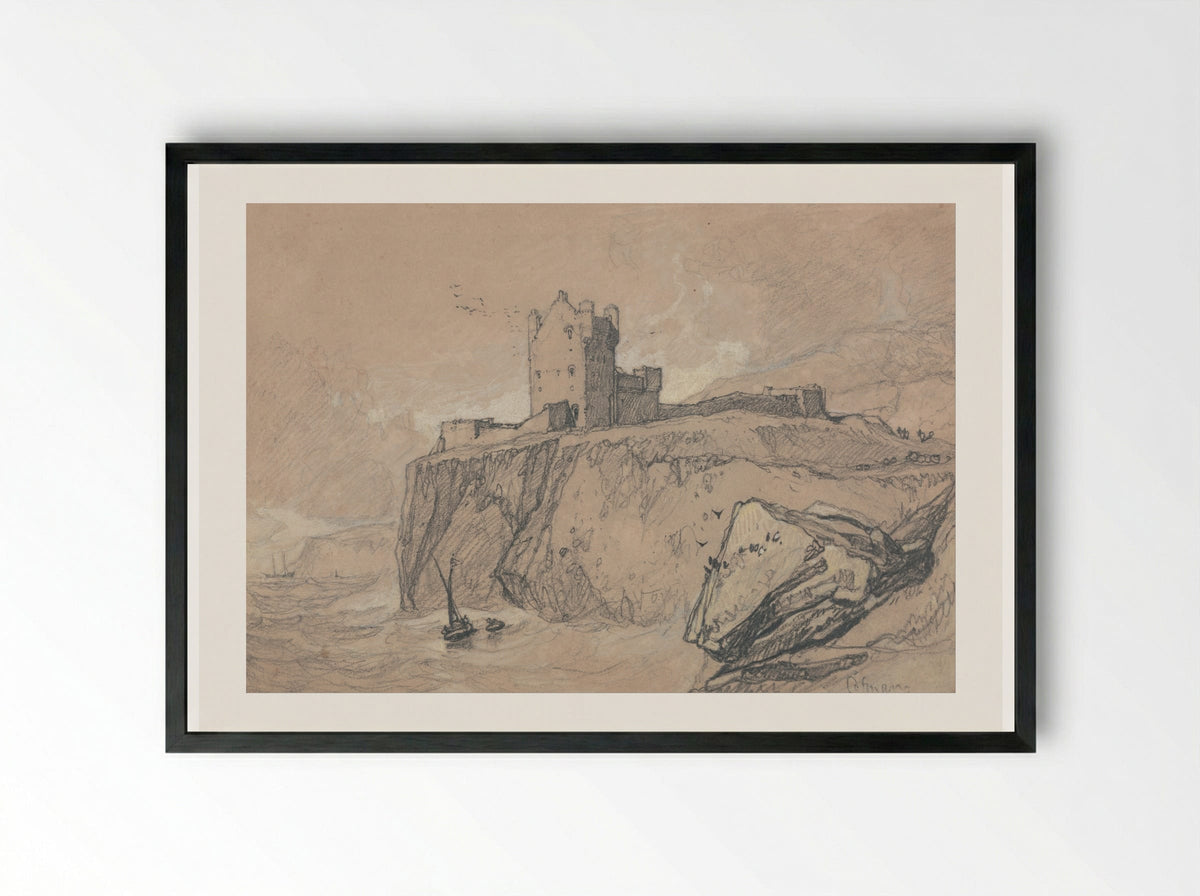 Castle of Falaise, North View - John Sell Cotman - Framed Print Black