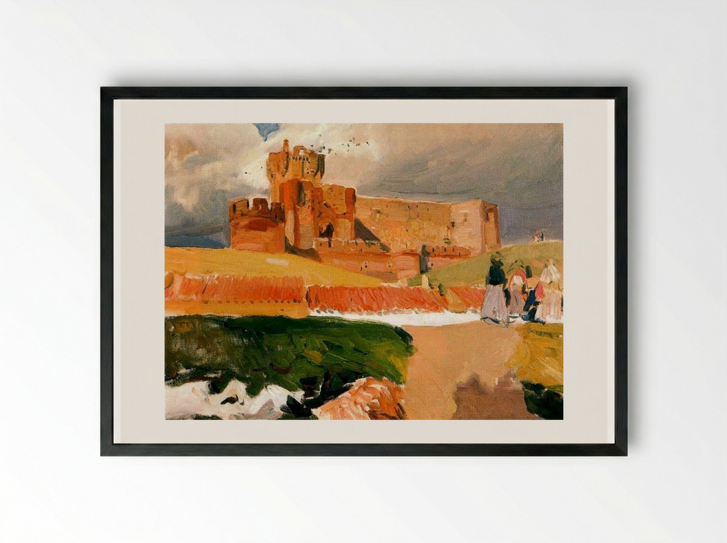 Castle of La Mota, Medina del Campo - Joaquín Sorolla - Framed Print Black