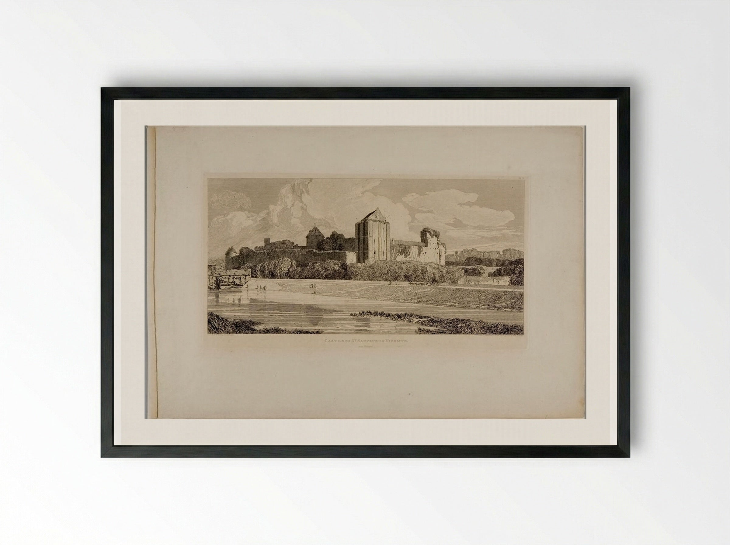 Castle of St. Sauveur le Vicomte, near Valognes - John Sell Cotman - Framed Print Black