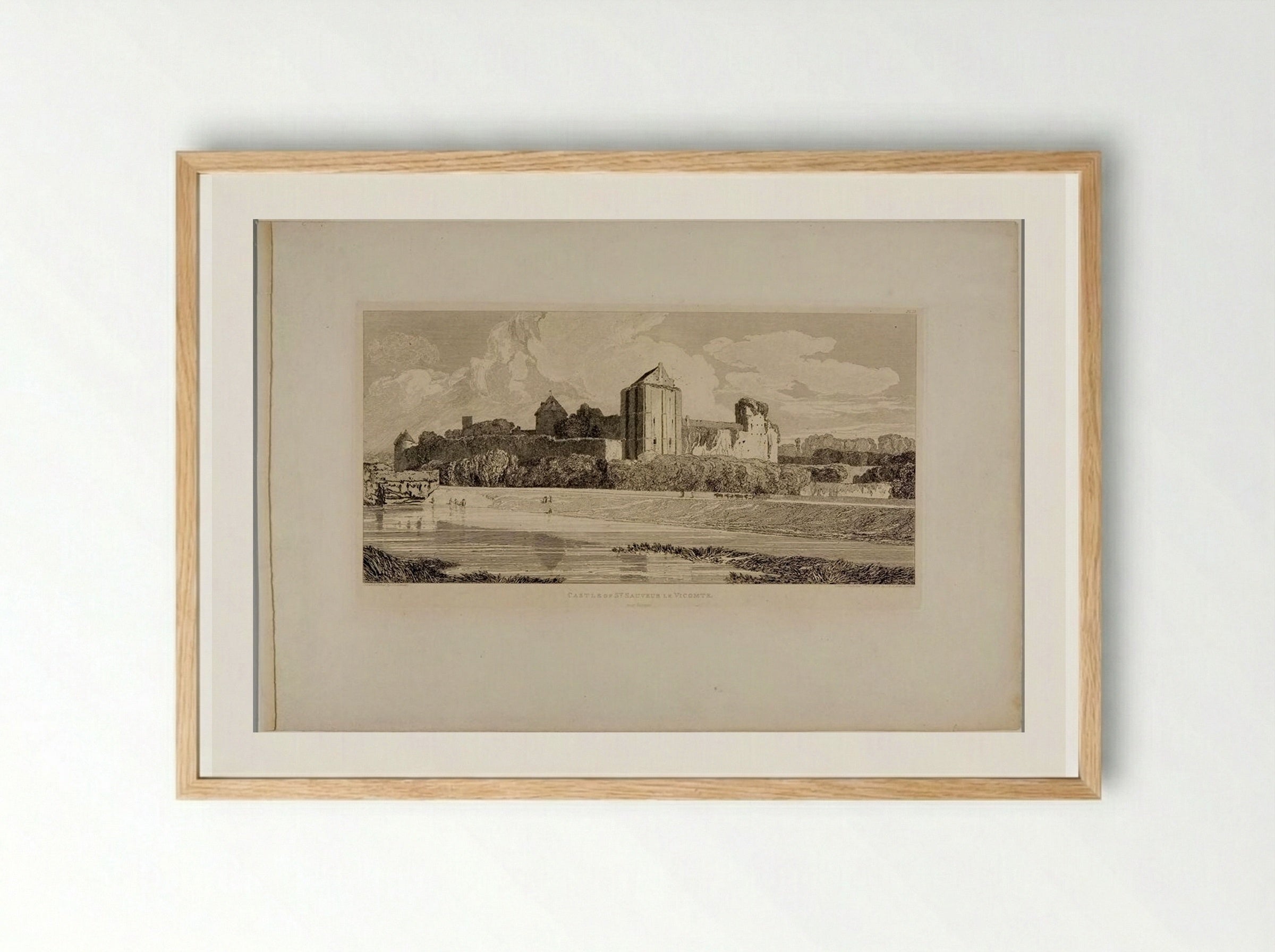 Castle of St. Sauveur le Vicomte, near Valognes - John Sell Cotman - Framed Print Wood