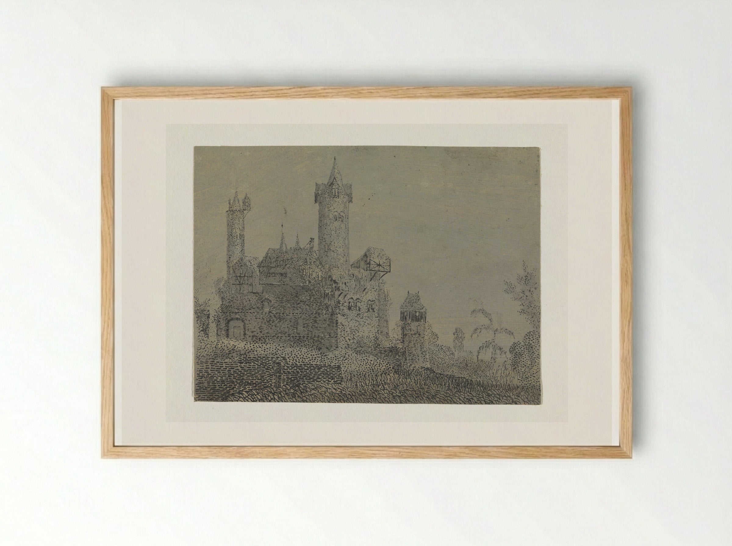 Castle with Tall Towers - Hercules Segers - Framed Print Wood