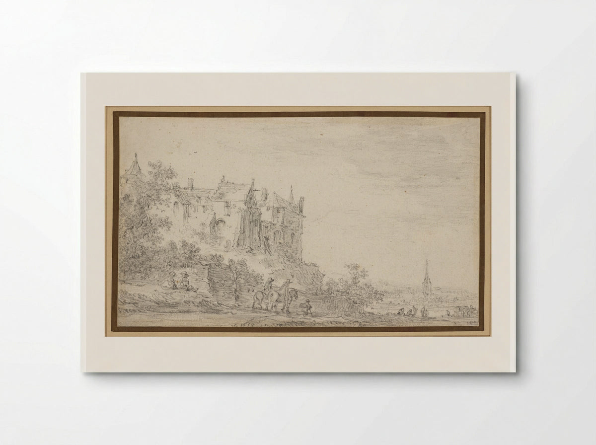 Castle with a View to a Church - Jan van Goyen - Poster