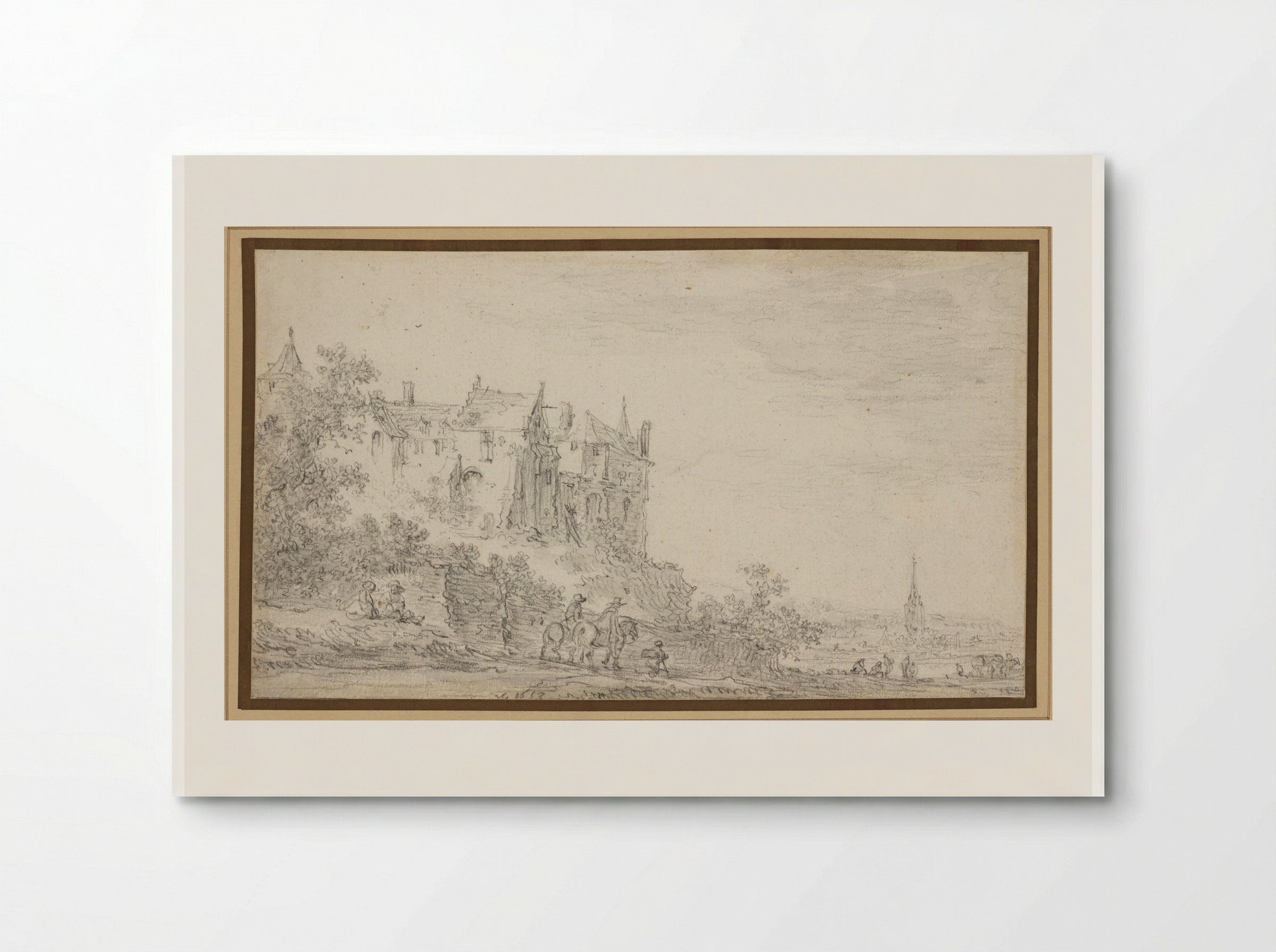 Castle with a View to a Church - Jan van Goyen - Poster