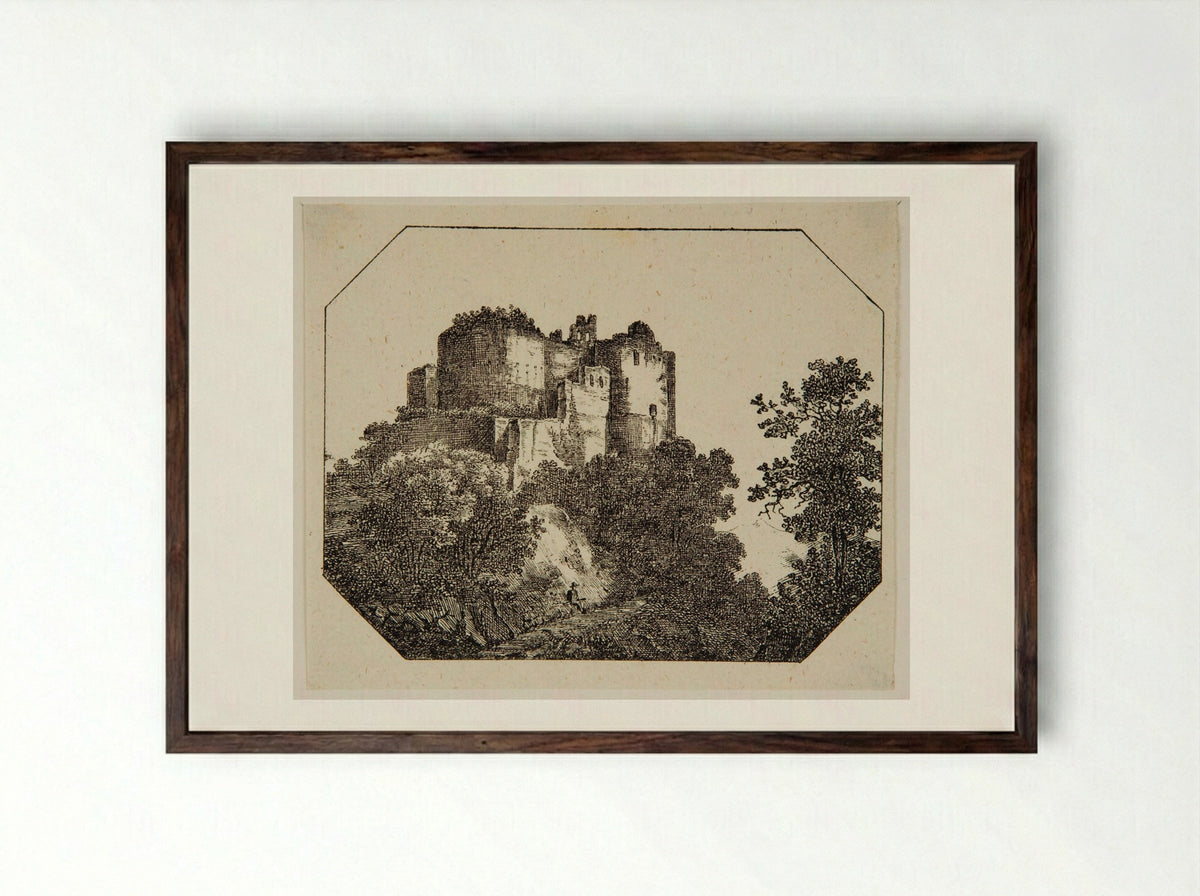 Castle - P. Ellmer - Framed Print Dark Wood