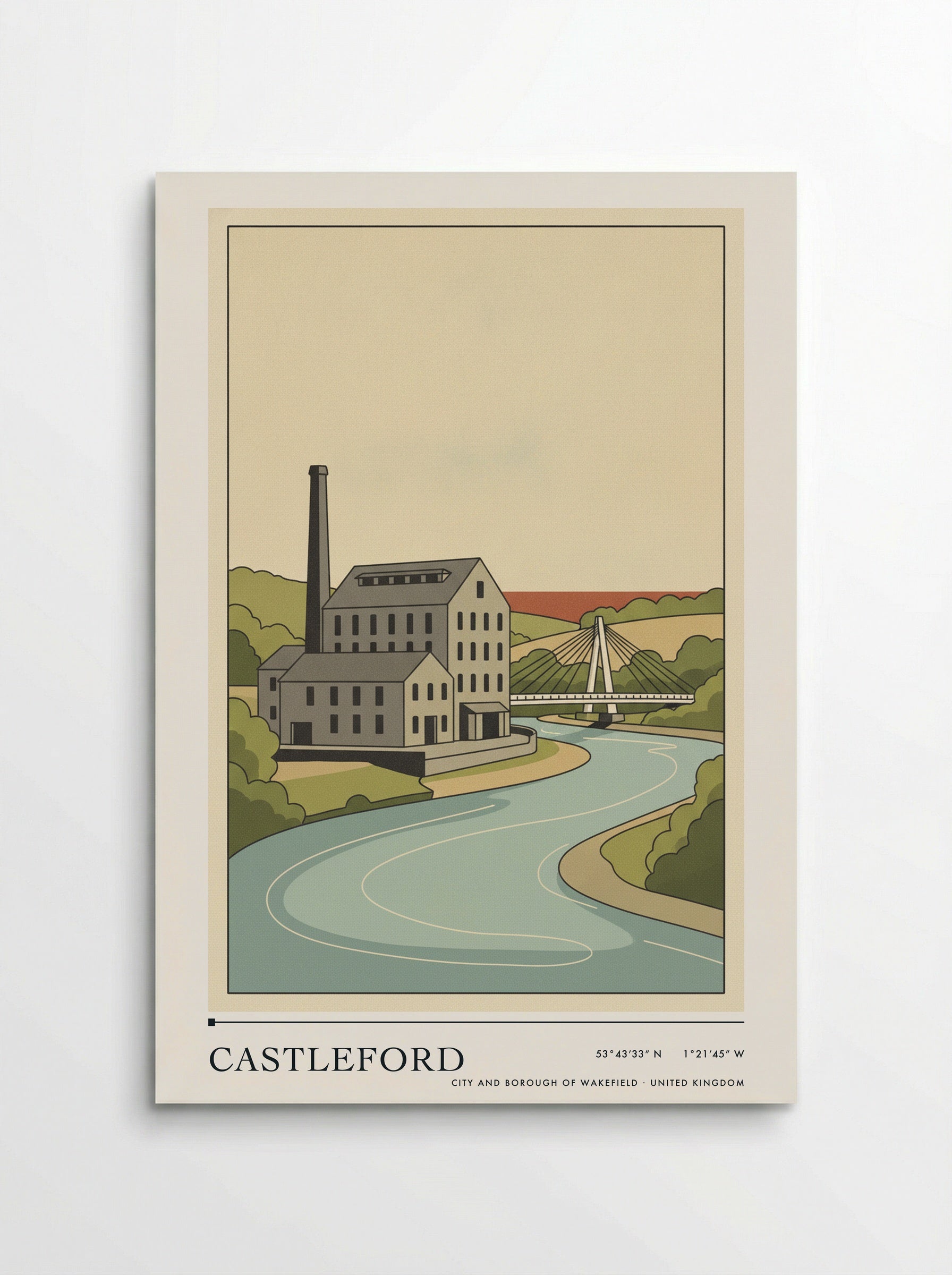 Castleford City and Borough of Wakefield United Kingdom Travel Poster - Poster
