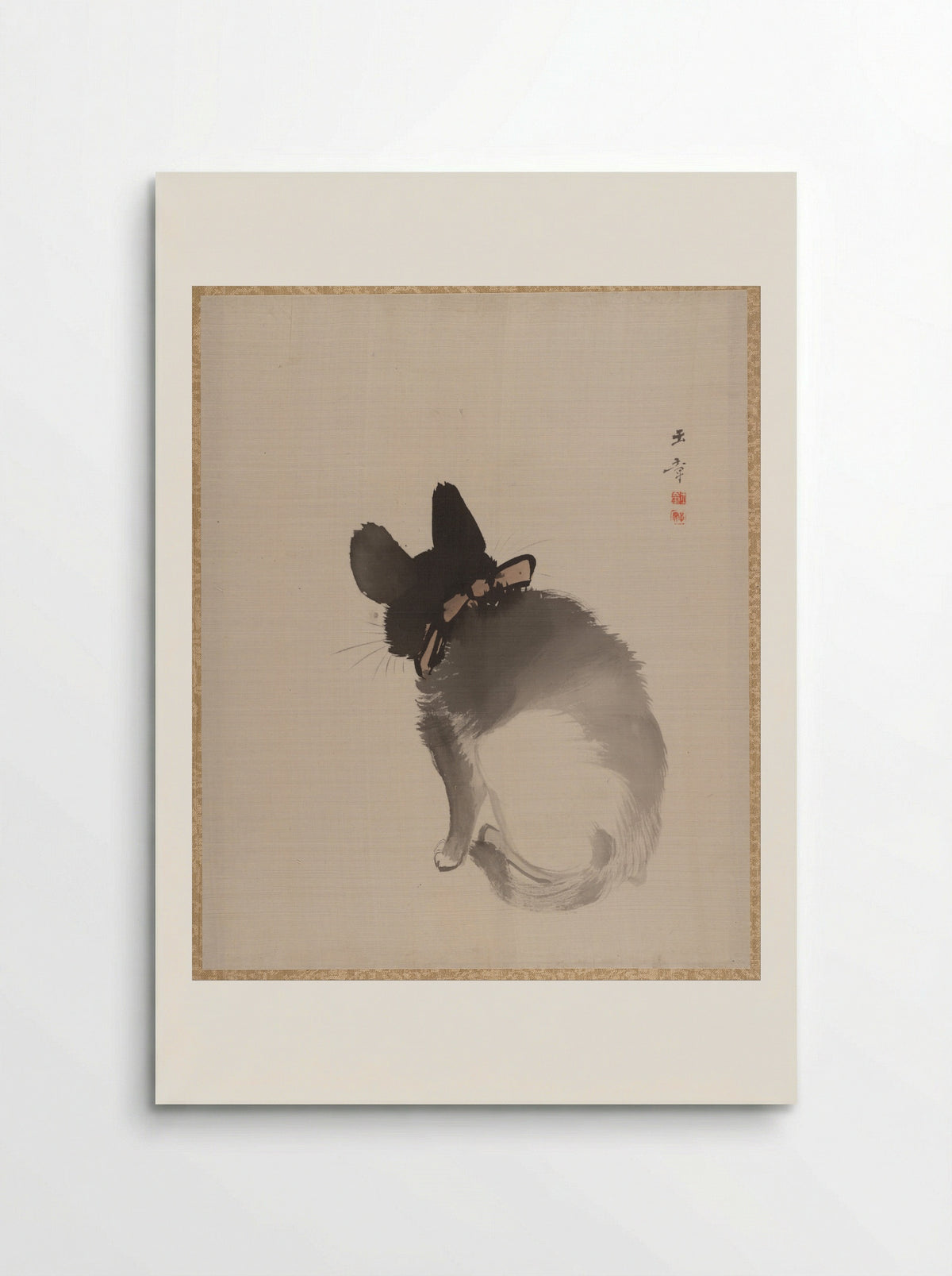 Cat Seen from Behind - Kawabata Gyokushō - Poster