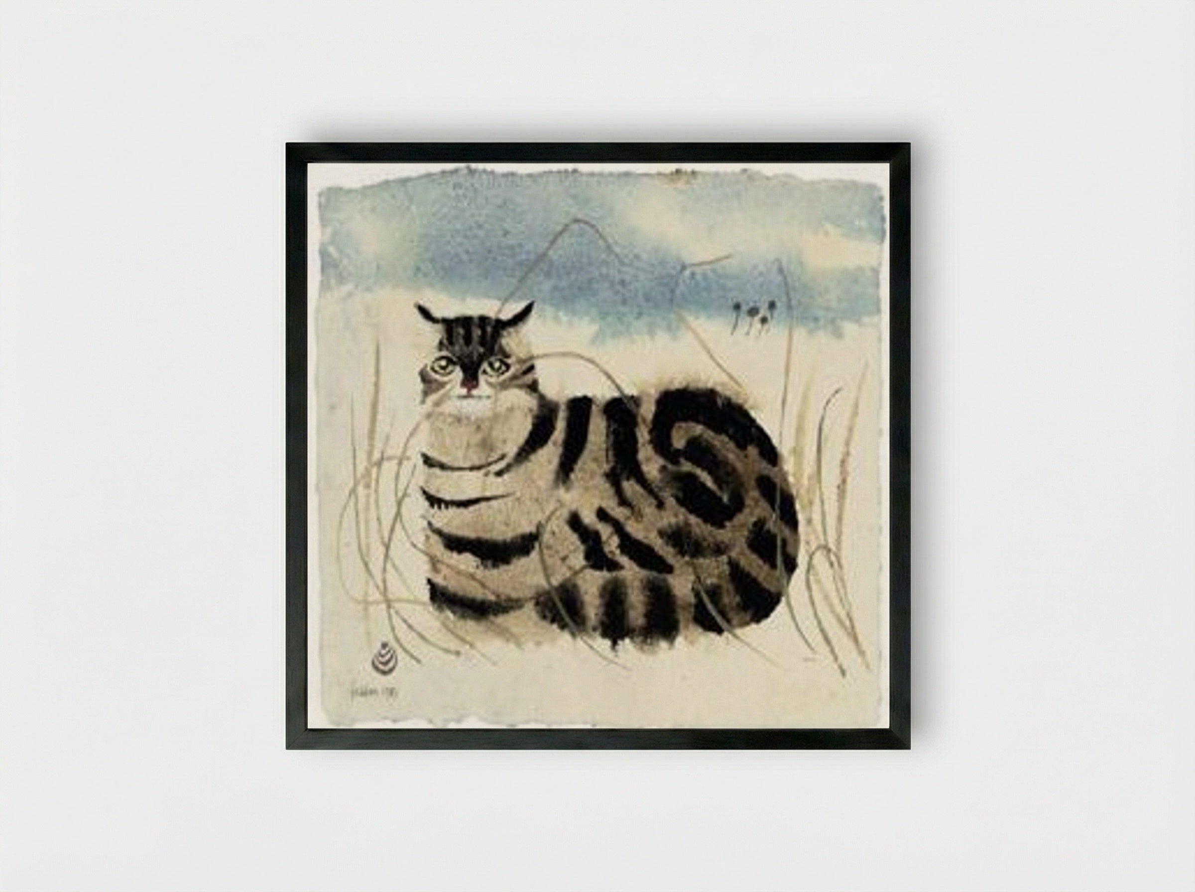 Cat - Mary Fedden - Framed Print Black