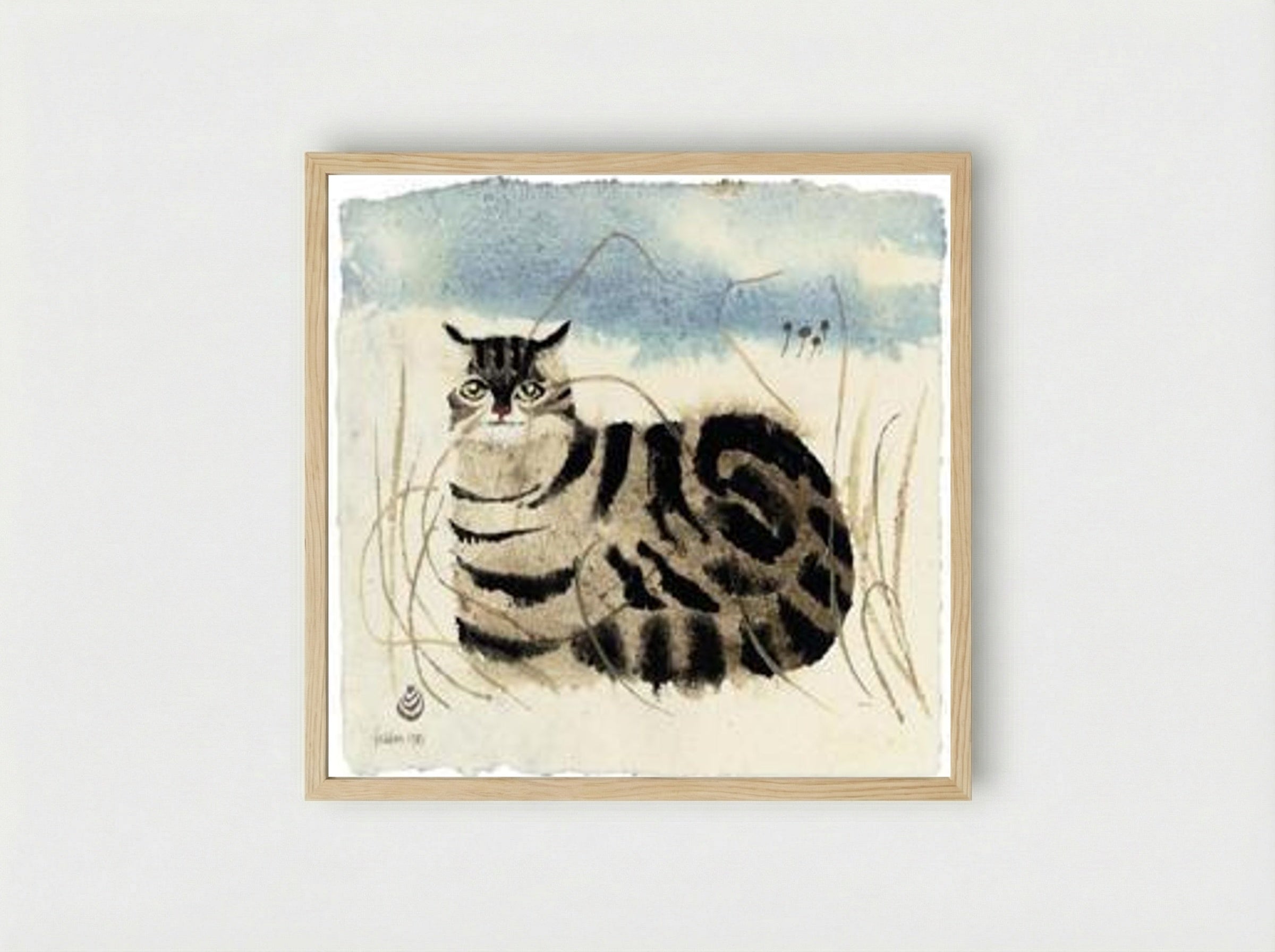 Cat - Mary Fedden - Framed Print Wood